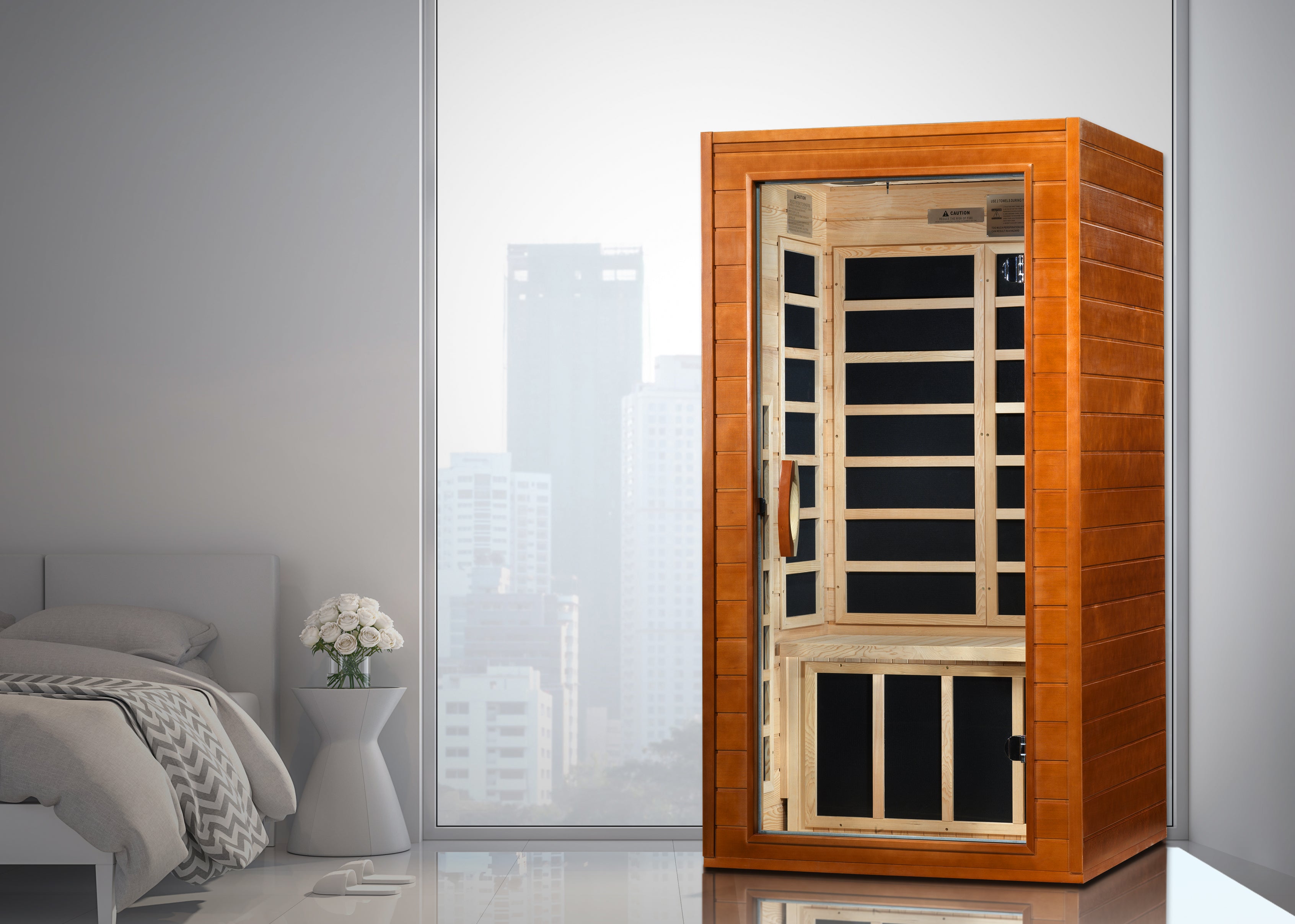 Dynamic Avila Elite 1–2 Person Ultra Low-EMF Infrared Sauna (Canadian Hemlock) — with Chromotherapy & Bluetooth Audio