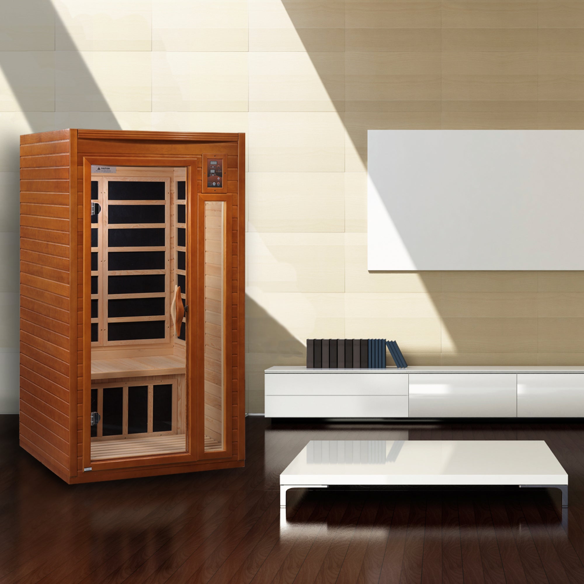 Dynamic Barcelona 1–2 Person Low-EMF Infrared Sauna (Canadian Hemlock) — with Chromotherapy & Bluetooth Audio