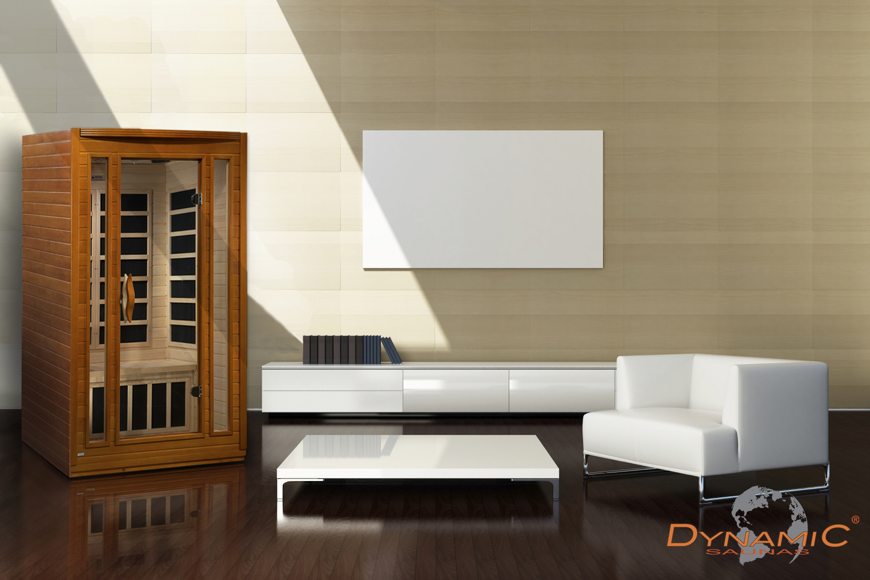 Dynamic San Marino Elite 2–Person Ultra Low-EMF Infrared Sauna (Canadian Hemlock) — with Chromotherapy & Bluetooth Audio