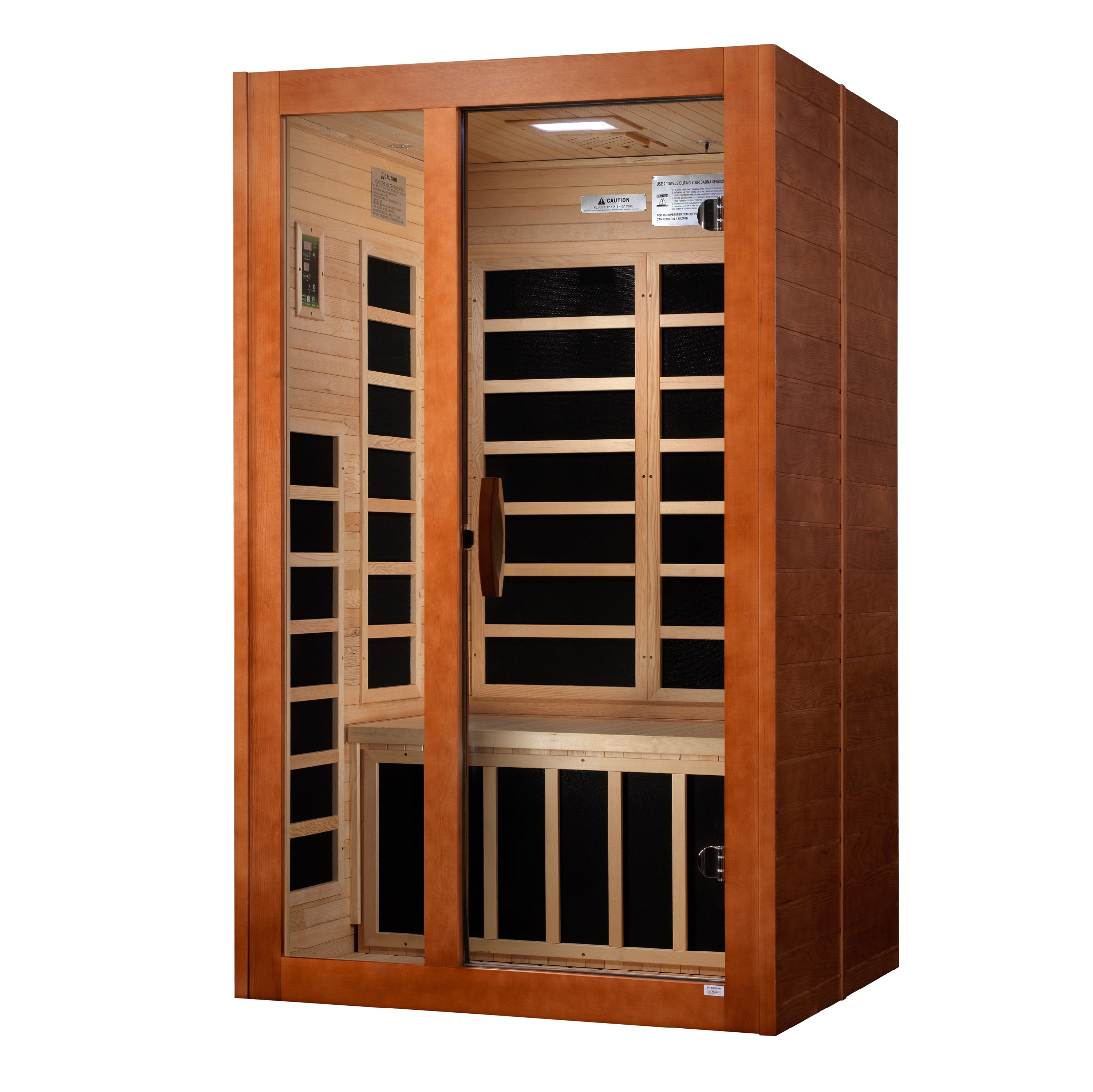 Dynamic Santiago Elite 2–Person Ultra Low-EMF Infrared Sauna (Canadian Hemlock) — with Chromotherapy & Bluetooth Audio