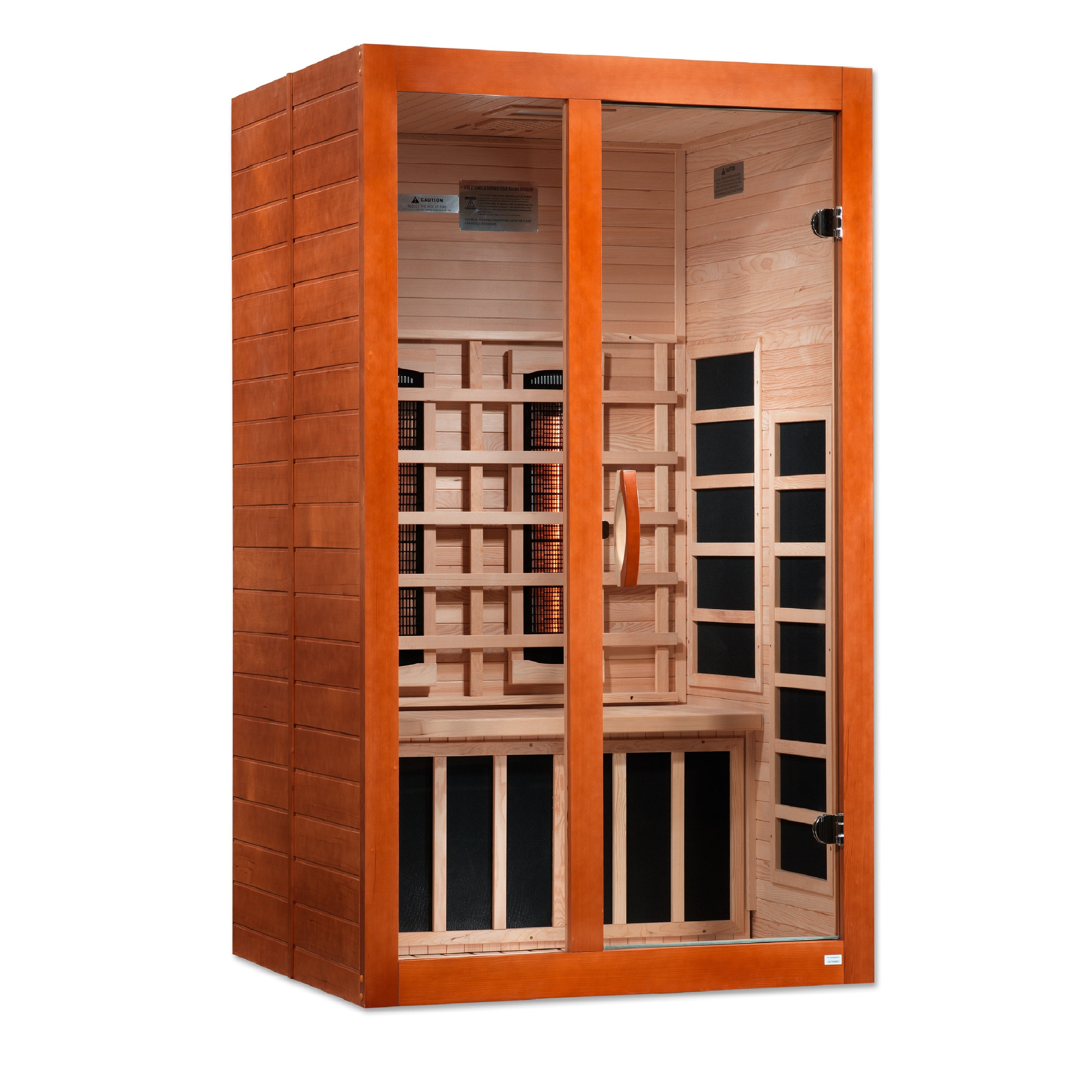 Dynamic Santiago 2–Person Full-Spectrum (Near-Zero EMF) Infrared Sauna (Canadian Hemlock) — with Chromotherapy & Bluetooth Audio