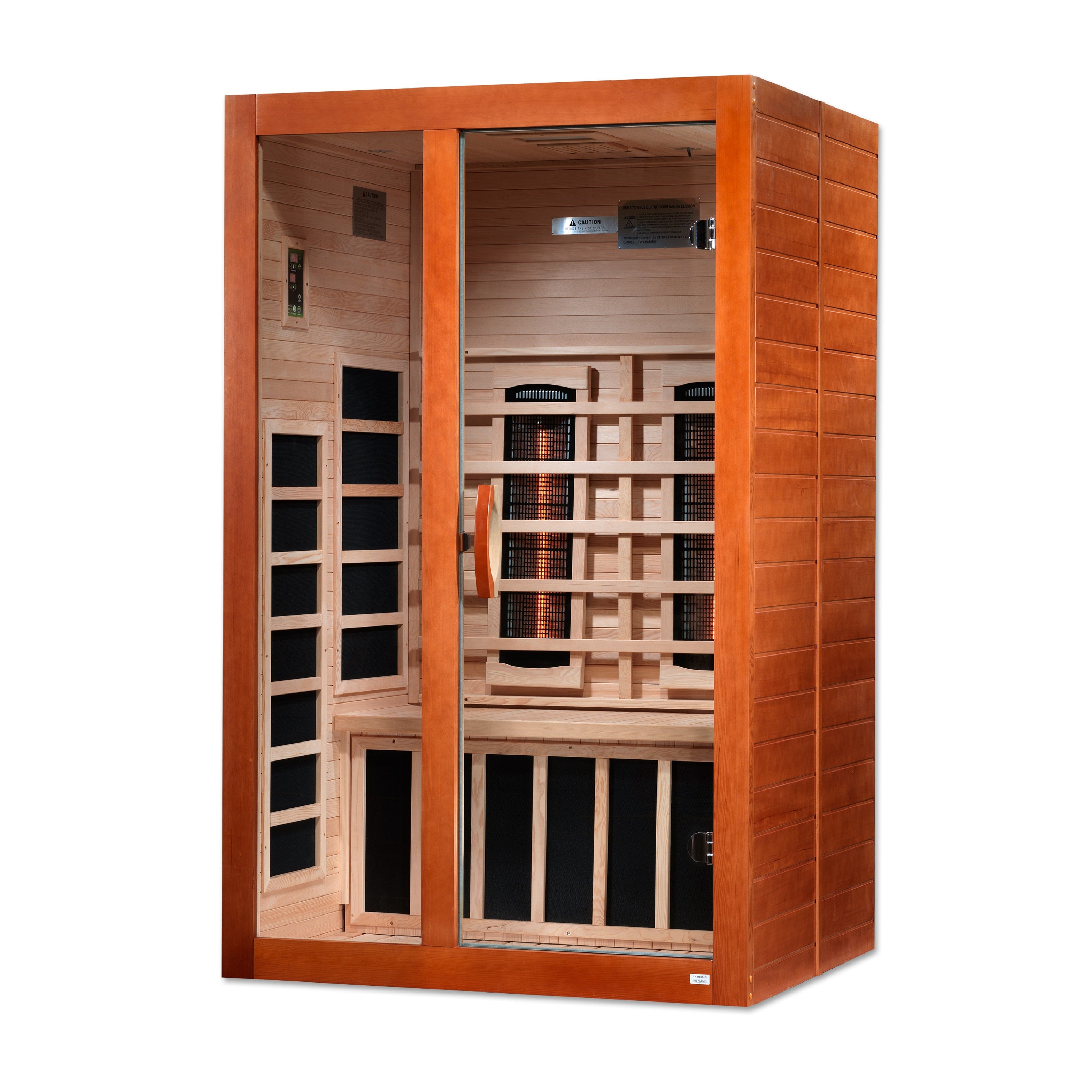 Dynamic Santiago 2–Person Full-Spectrum (Near-Zero EMF) Infrared Sauna (Canadian Hemlock) — with Chromotherapy & Bluetooth Audio