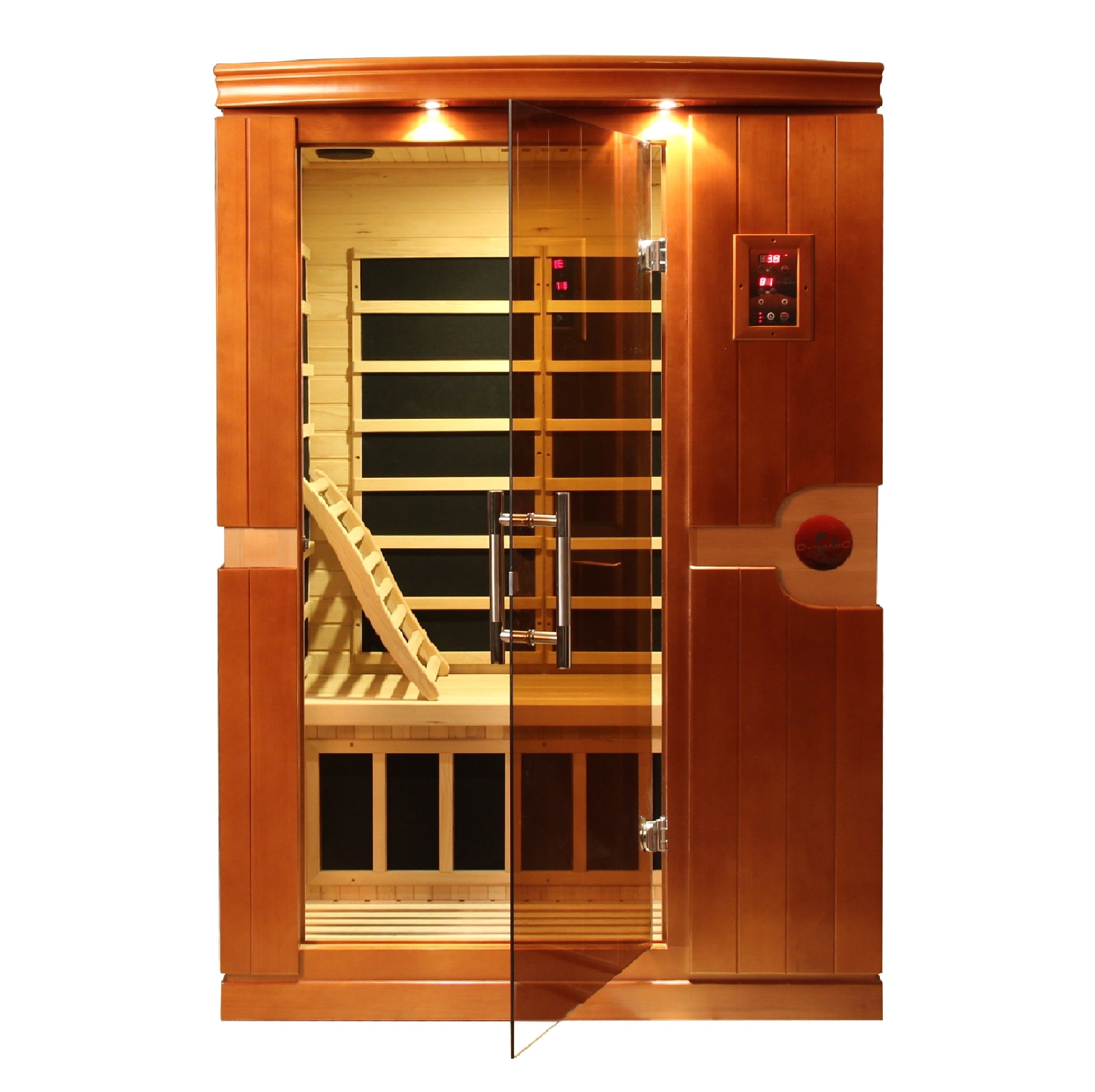 Dynamic Venice Elite 2–Person Ultra Low-EMF Infrared Sauna (Canadian Hemlock) — with Chromotherapy, Bronze Glass & Bluetooth Audio