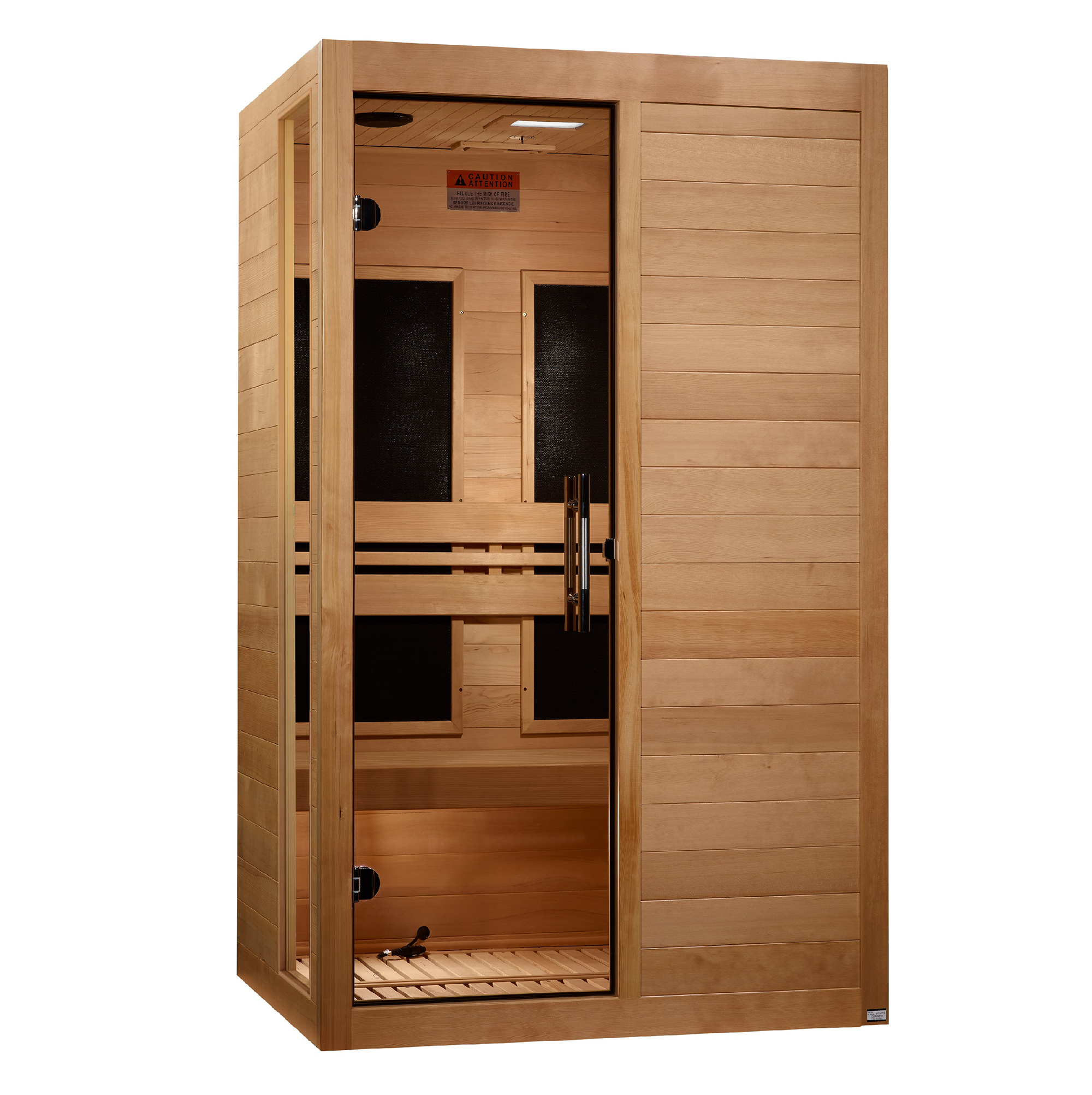 Dynamic Lucca Elite 2–Person Ultra Low-EMF Infrared Sauna (Canadian Hemlock) — with Chromotherapy & Bluetooth Audio