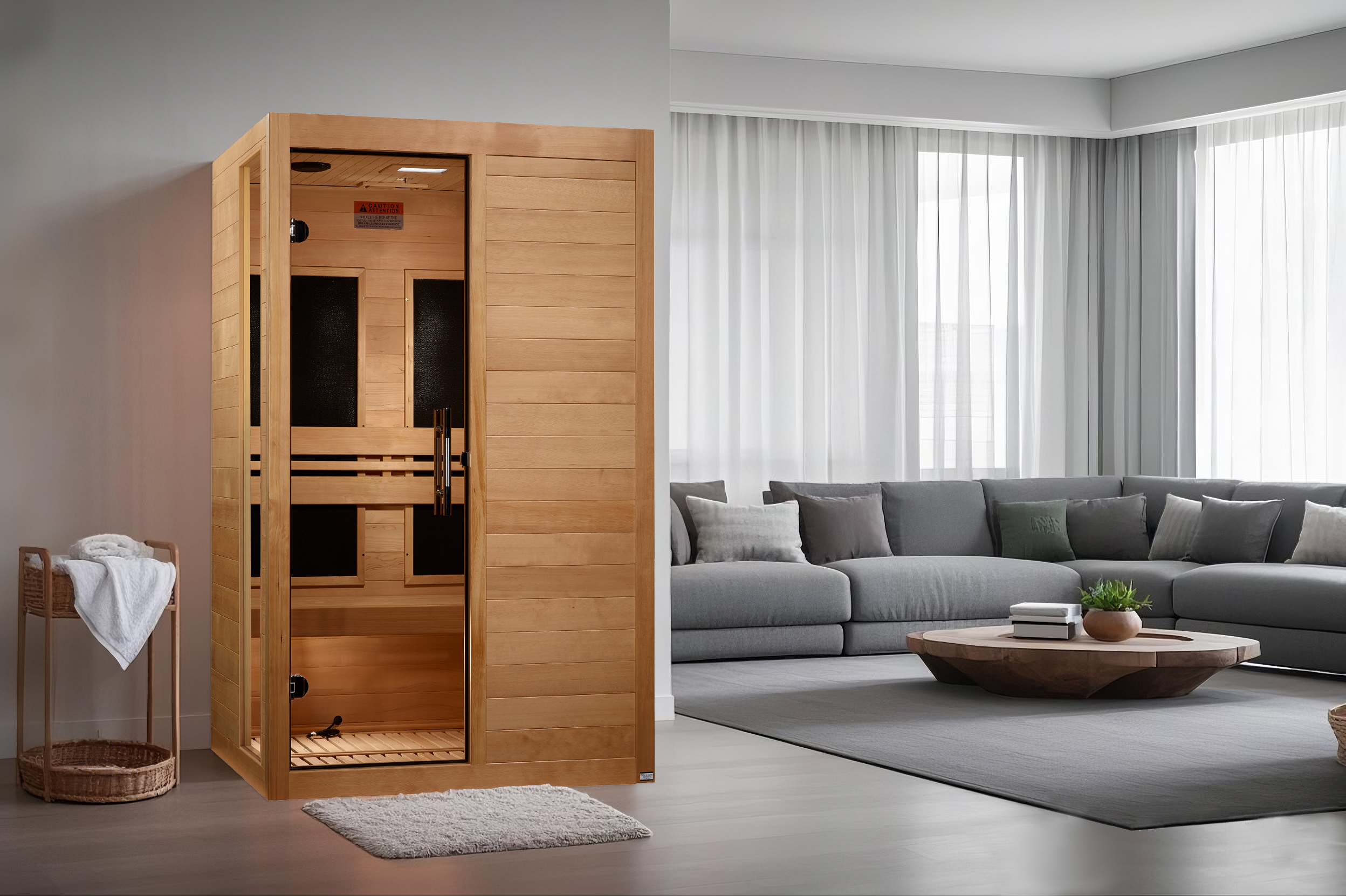 Dynamic Lucca Elite 2–Person Ultra Low-EMF Infrared Sauna (Canadian Hemlock) — with Chromotherapy & Bluetooth Audio