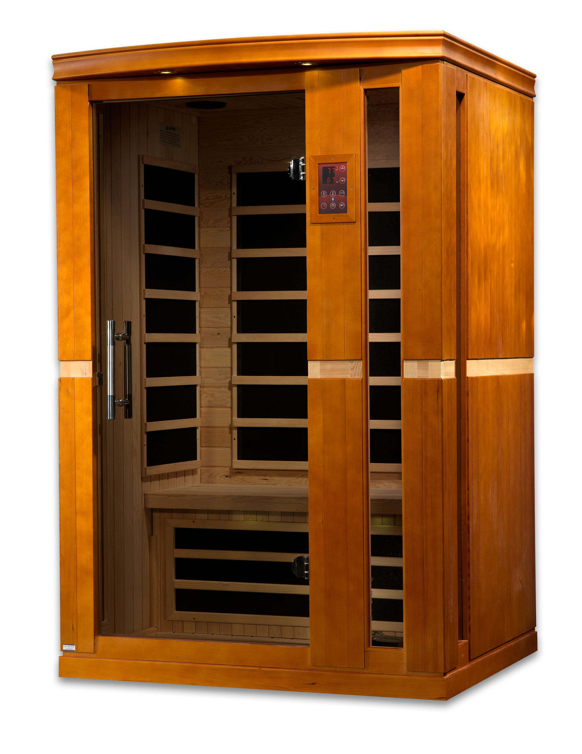 Dynamic Vittoria Elite 2–Person Ultra Low-EMF Infrared Sauna (Canadian Hemlock) — with Chromotherapy, Bronze Glass & Bluetooth Audio