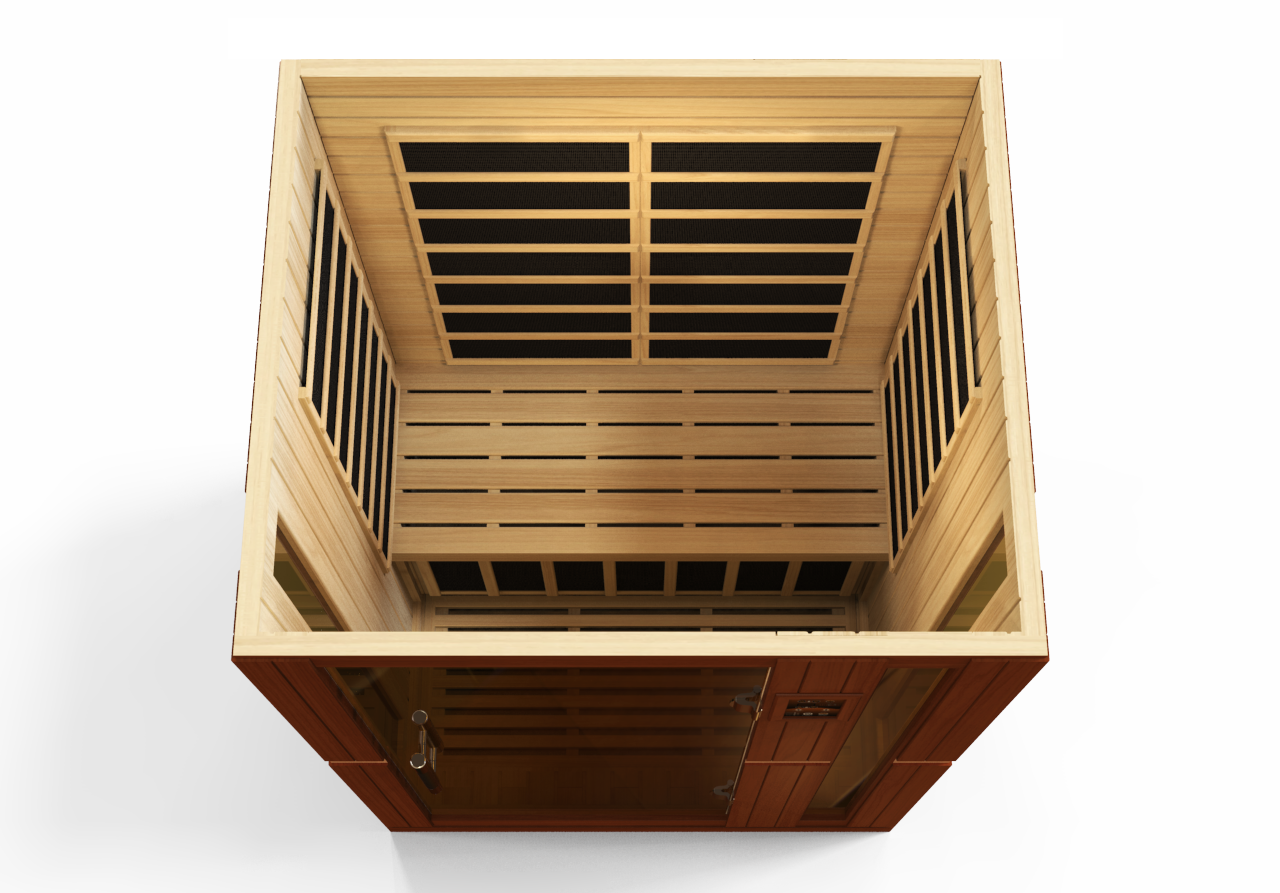 Dynamic Vittoria Elite 2–Person Ultra Low-EMF Infrared Sauna (Canadian Hemlock) — with Chromotherapy, Bronze Glass & Bluetooth Audio