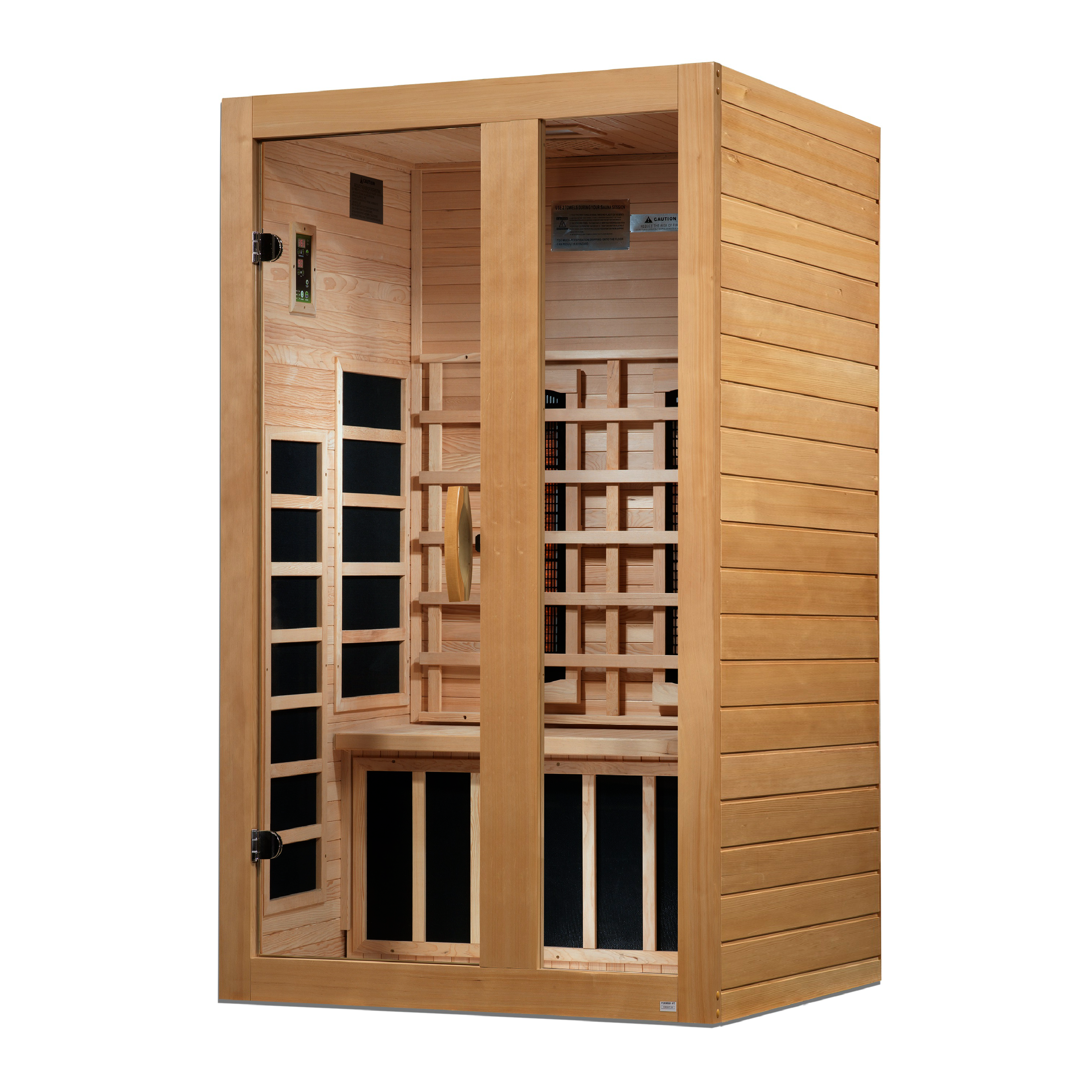 Dynamic Serena 2–Person Full-Spectrum (Near-Zero EMF) Infrared Sauna (Canadian Hemlock) — with Chromotherapy & Bluetooth Audio