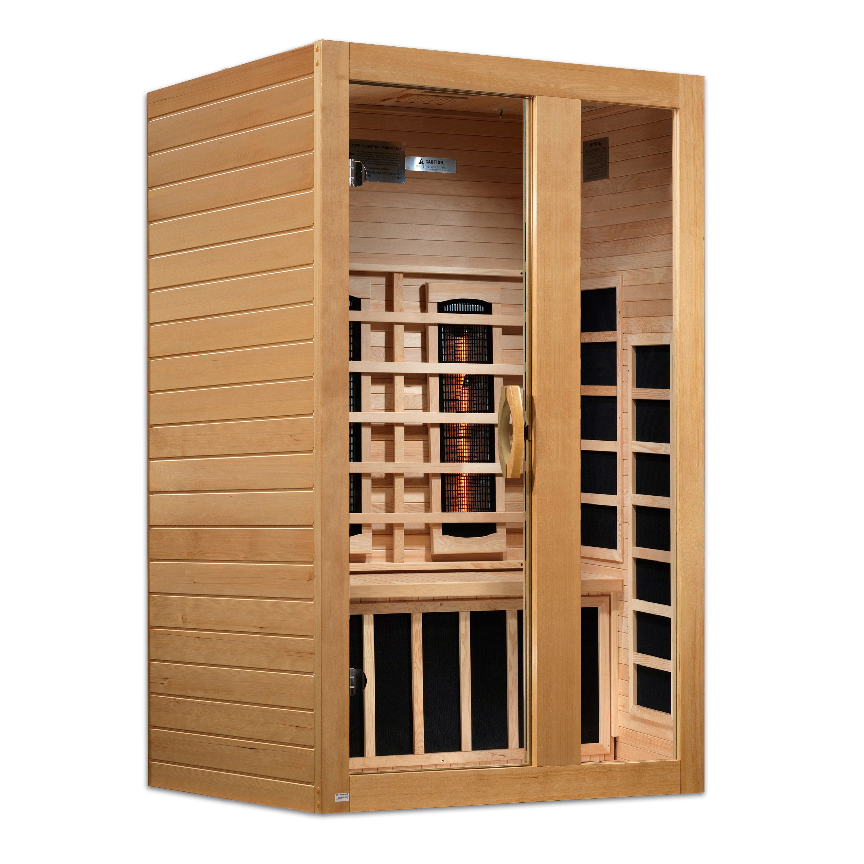 Dynamic Serena 2–Person Full-Spectrum (Near-Zero EMF) Infrared Sauna (Canadian Hemlock) — with Chromotherapy & Bluetooth Audio