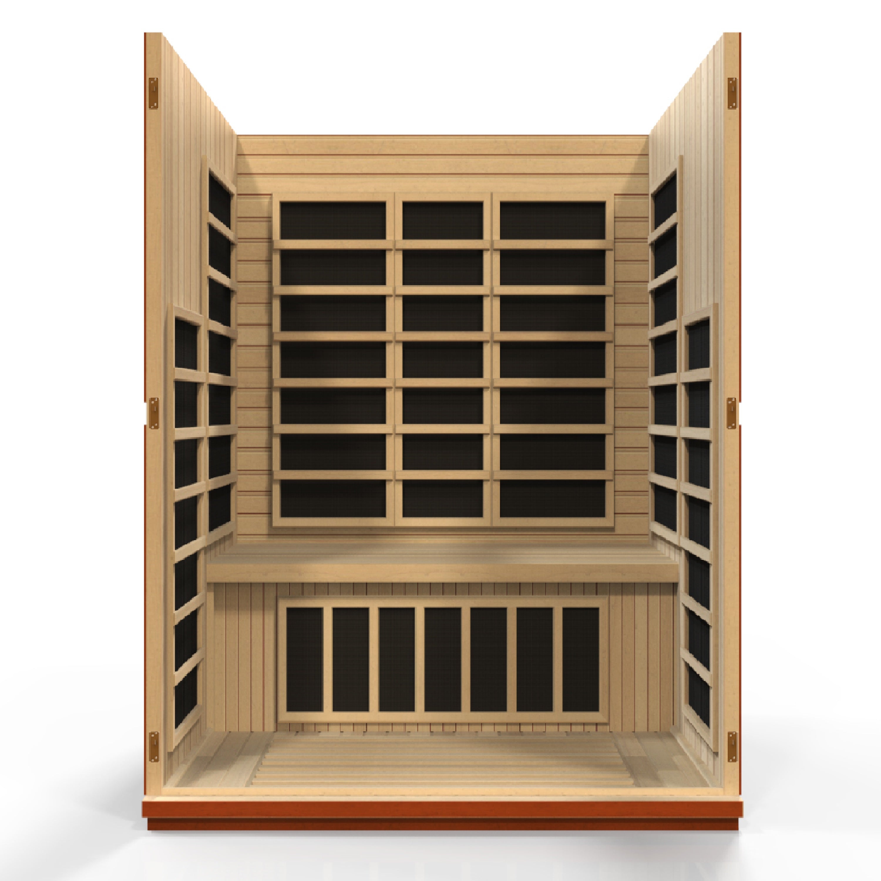 Dynamic Bellagio 3–Person Low-EMF Infrared Sauna (Canadian Hemlock) — with Chromotherapy, Bronze Glass & Bluetooth Audio