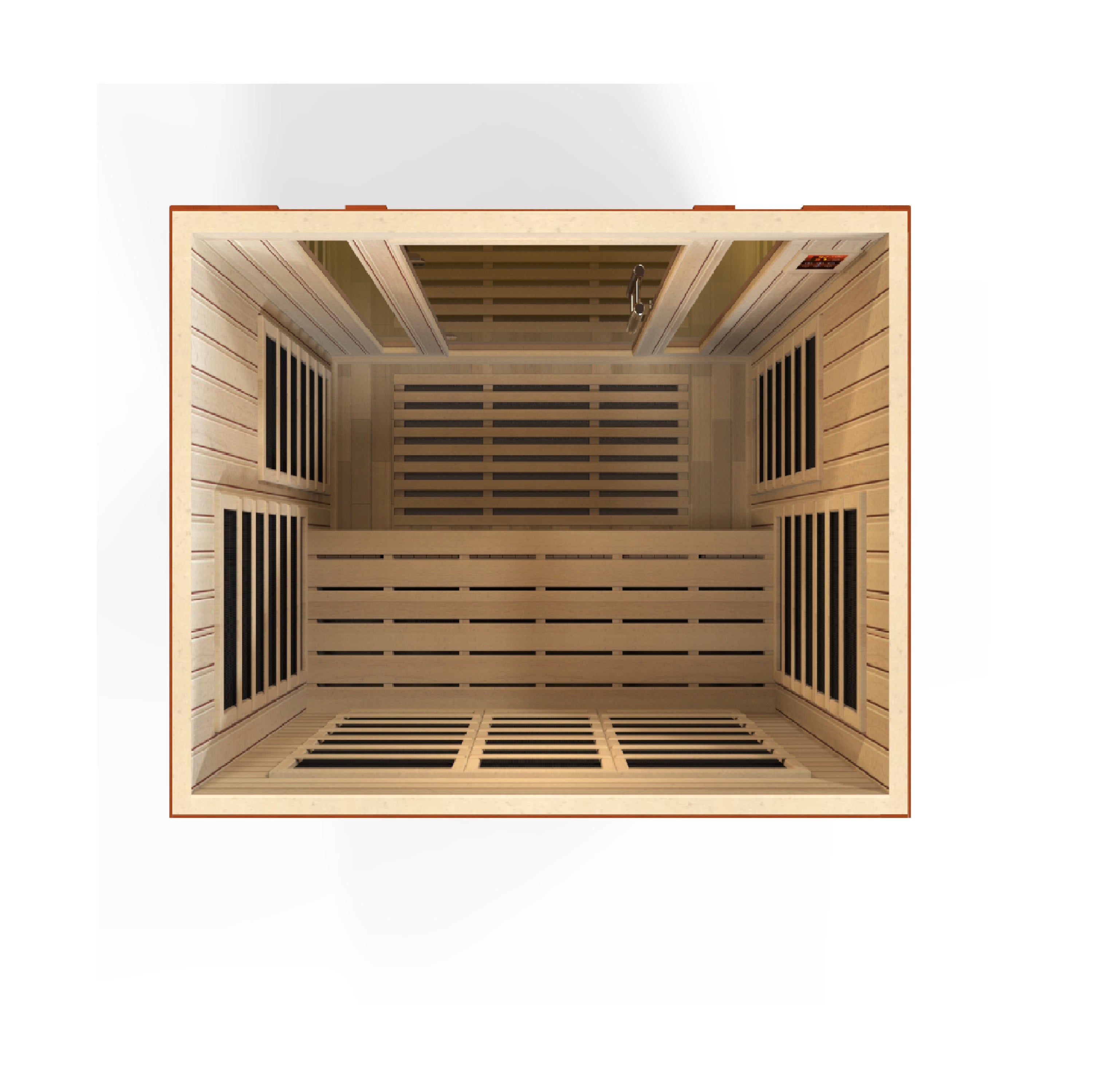 Dynamic Bellagio 3–Person Low-EMF Infrared Sauna (Canadian Hemlock) — with Chromotherapy, Bronze Glass & Bluetooth Audio