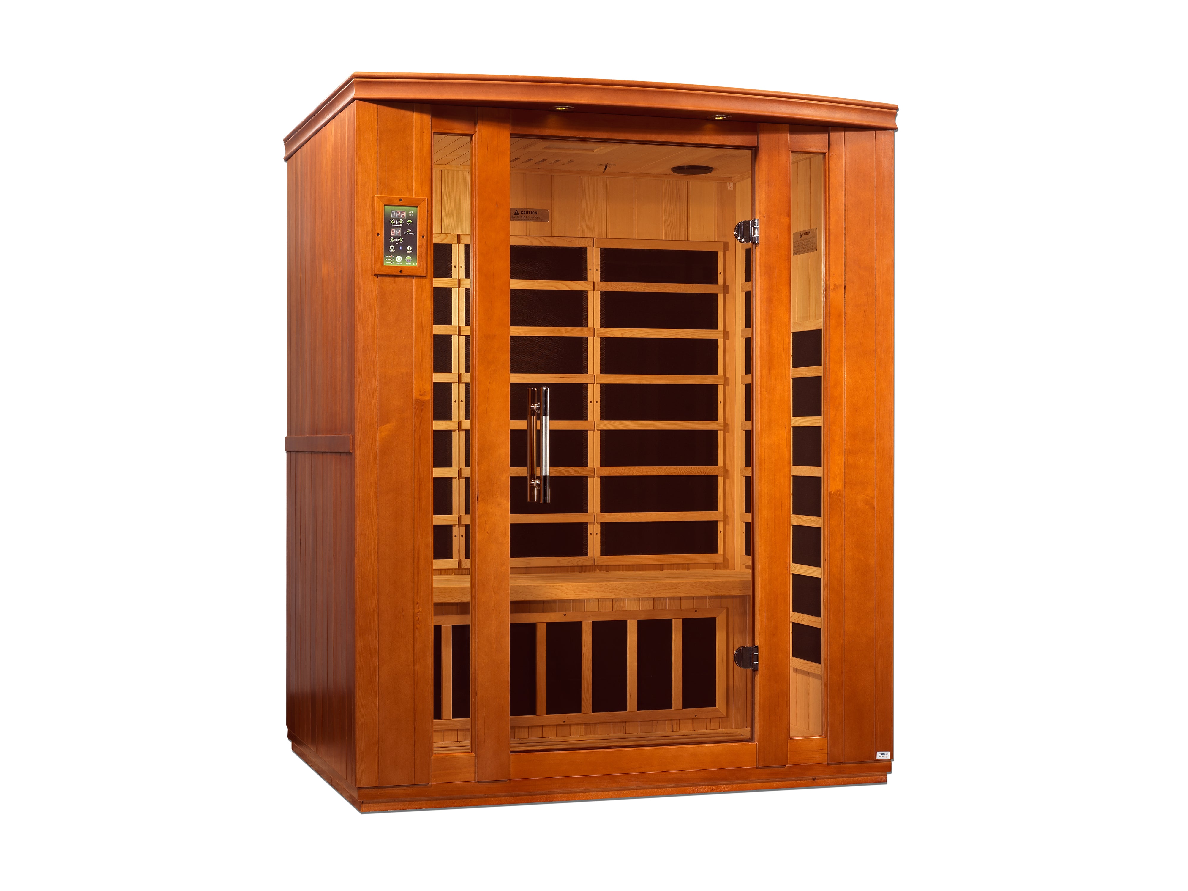 Dynamic Bellagio 3–Person Low-EMF Infrared Sauna (Canadian Hemlock) — with Chromotherapy, Bronze Glass & Bluetooth Audio