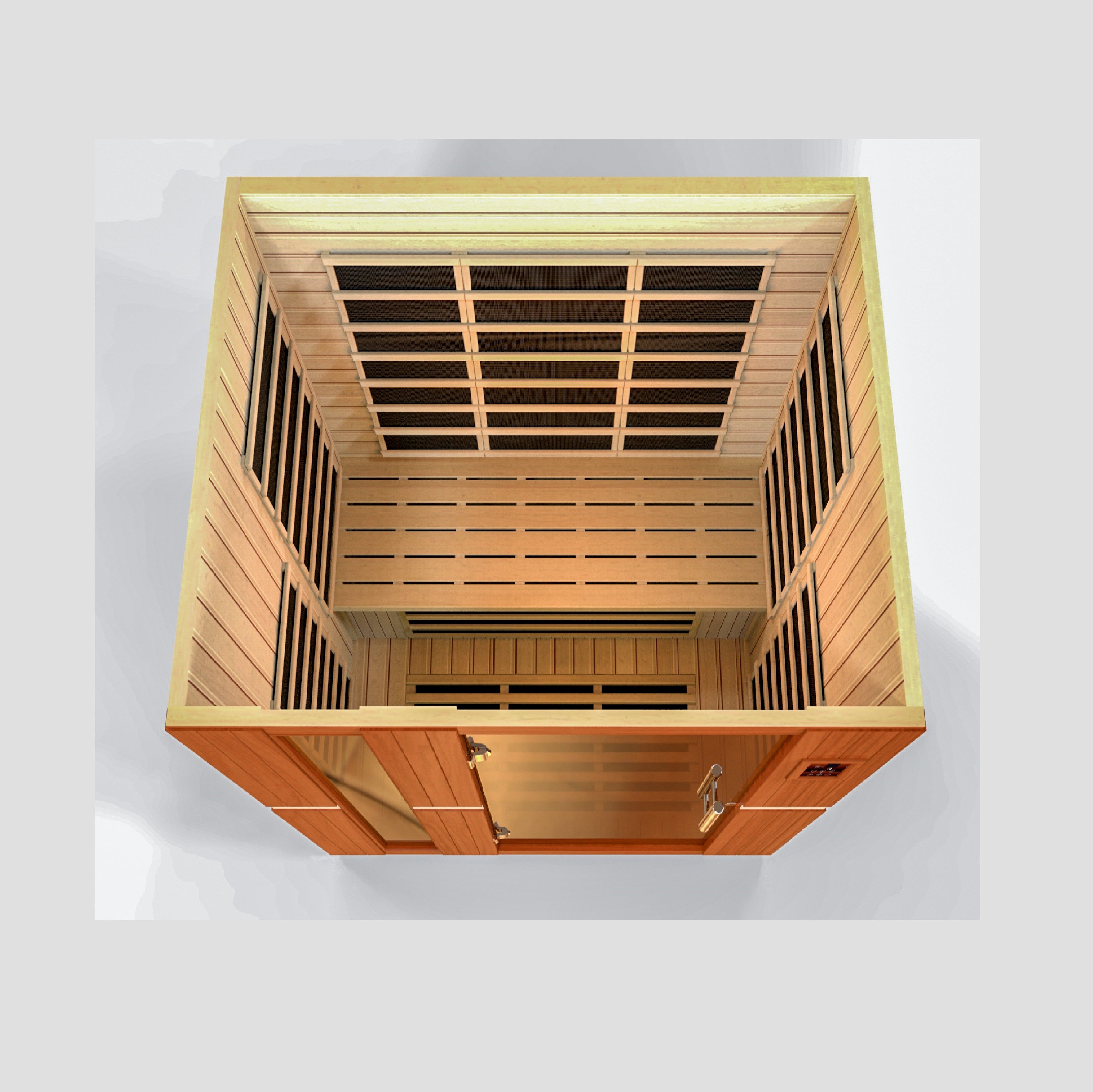 Dynamic Lugano 3–Person Low-EMF Infrared Sauna (Canadian Hemlock) — with Chromotherapy & Bluetooth Audio