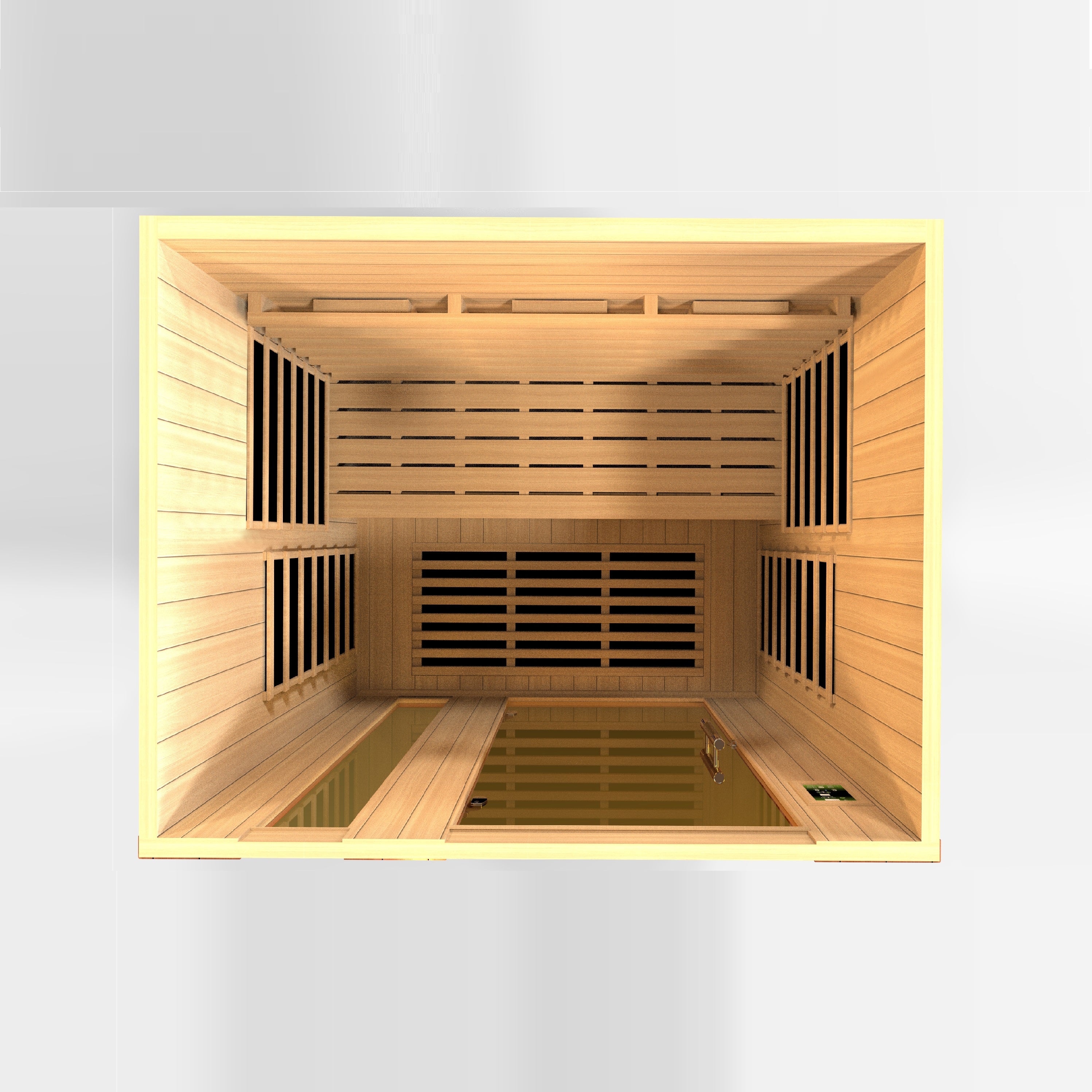 Dynamic Lugano 3–Person Full-Spectrum (Near-Zero EMF) Infrared Sauna (Canadian Hemlock) — with Chromotherapy & Bluetooth Audio