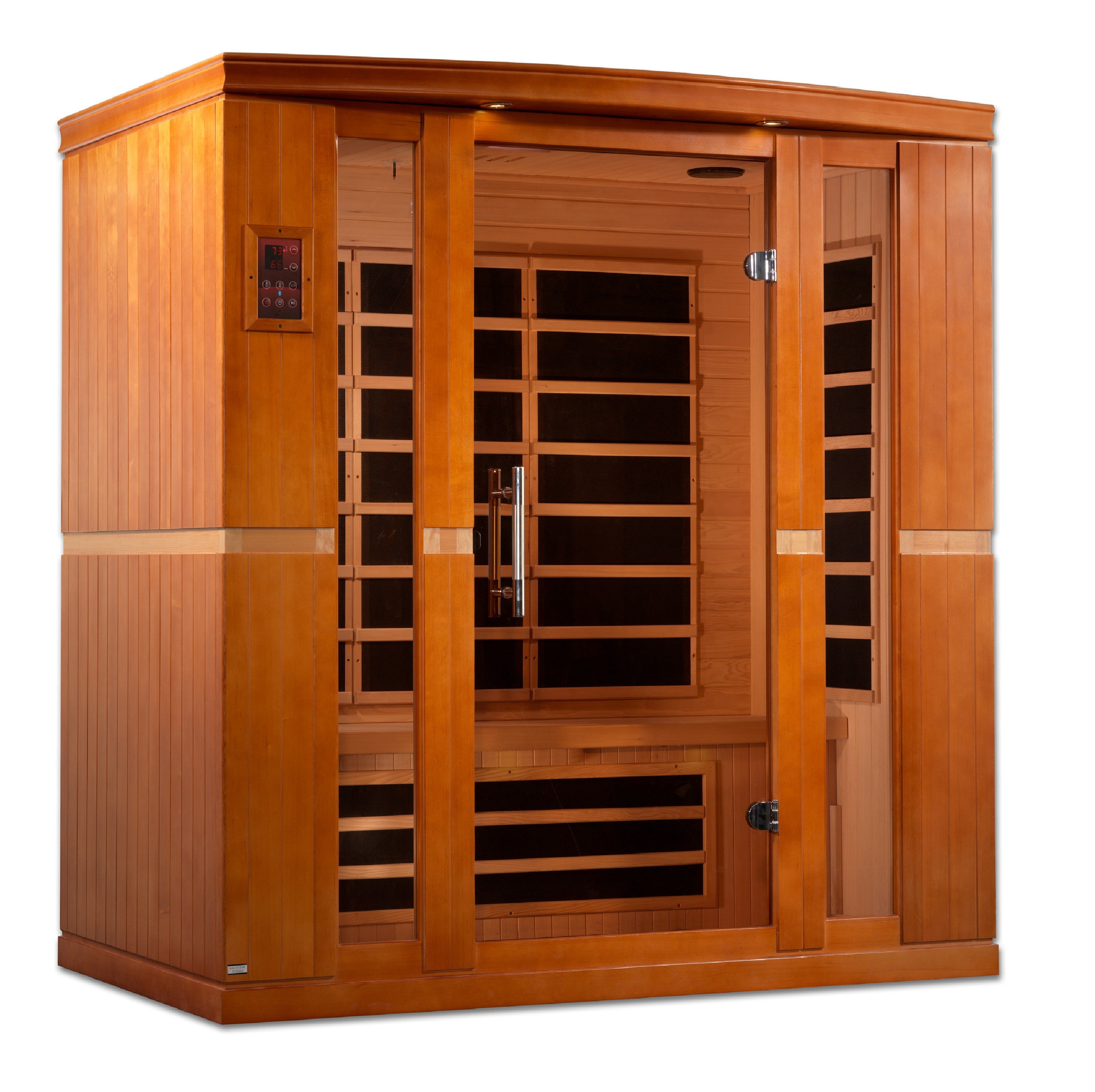 Dynamic Bergamo 4–Person Low-EMF Infrared Sauna (Canadian Hemlock) — with Chromotherapy & Bluetooth Audio