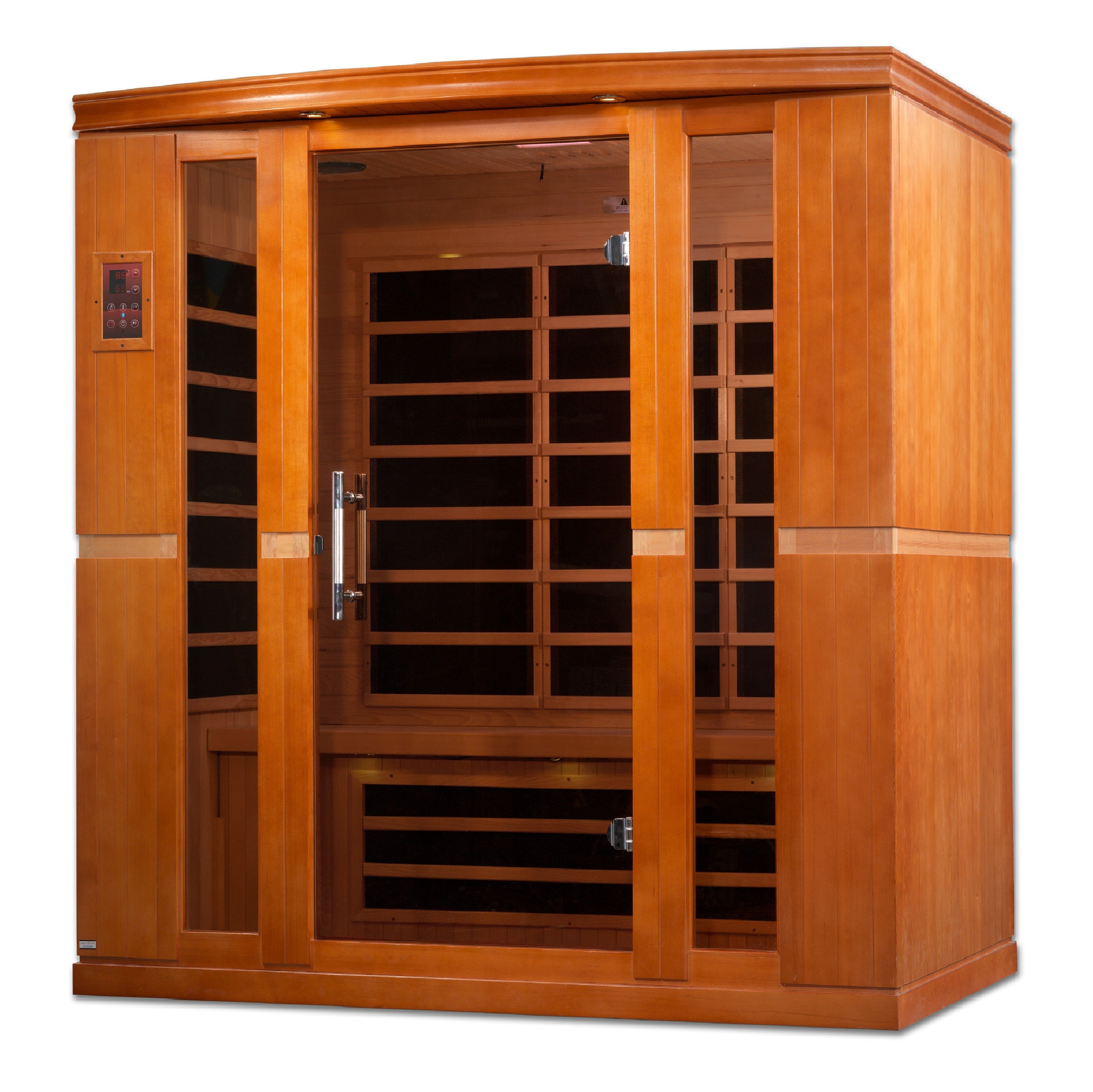Dynamic Bergamo 4–Person Low-EMF Infrared Sauna (Canadian Hemlock) — with Chromotherapy & Bluetooth Audio