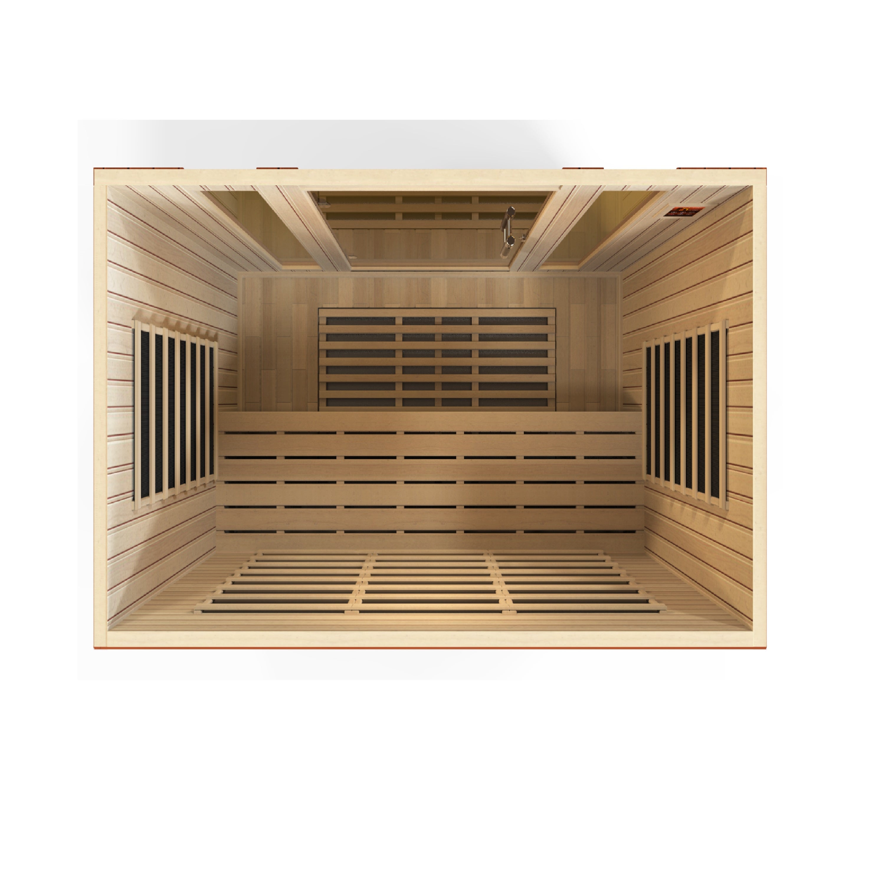 Dynamic Bergamo 4–Person Low-EMF Infrared Sauna (Canadian Hemlock) — with Chromotherapy & Bluetooth Audio
