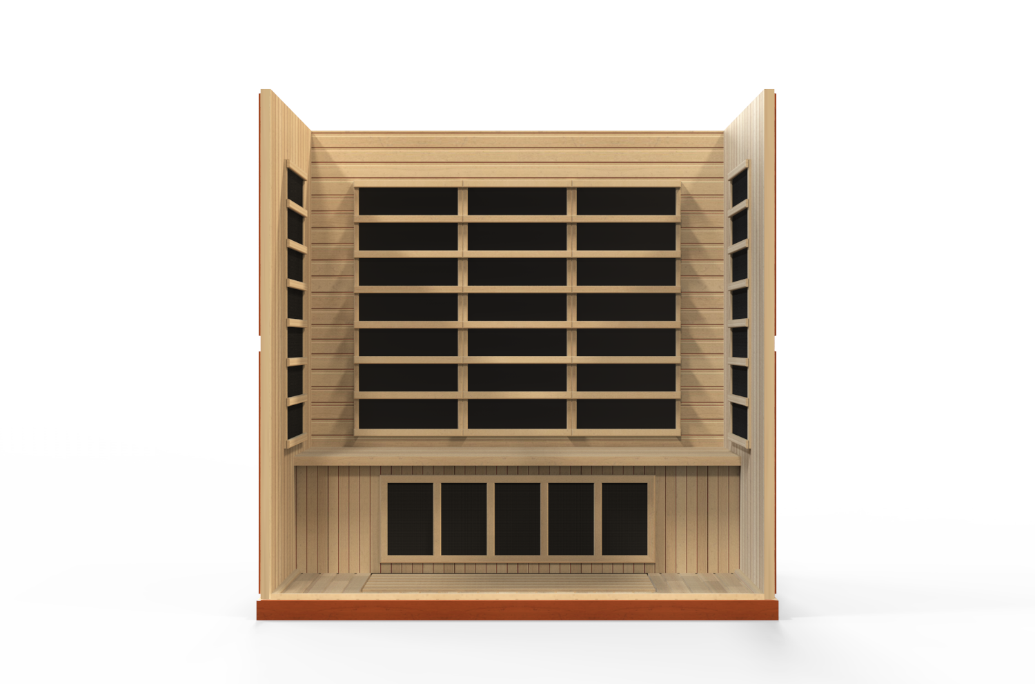 Dynamic Bergamo Elite 4–Person Ultra Low-EMF Infrared Sauna (Canadian Hemlock) — with Chromotherapy, Bronze Glass & Bluetooth Audio