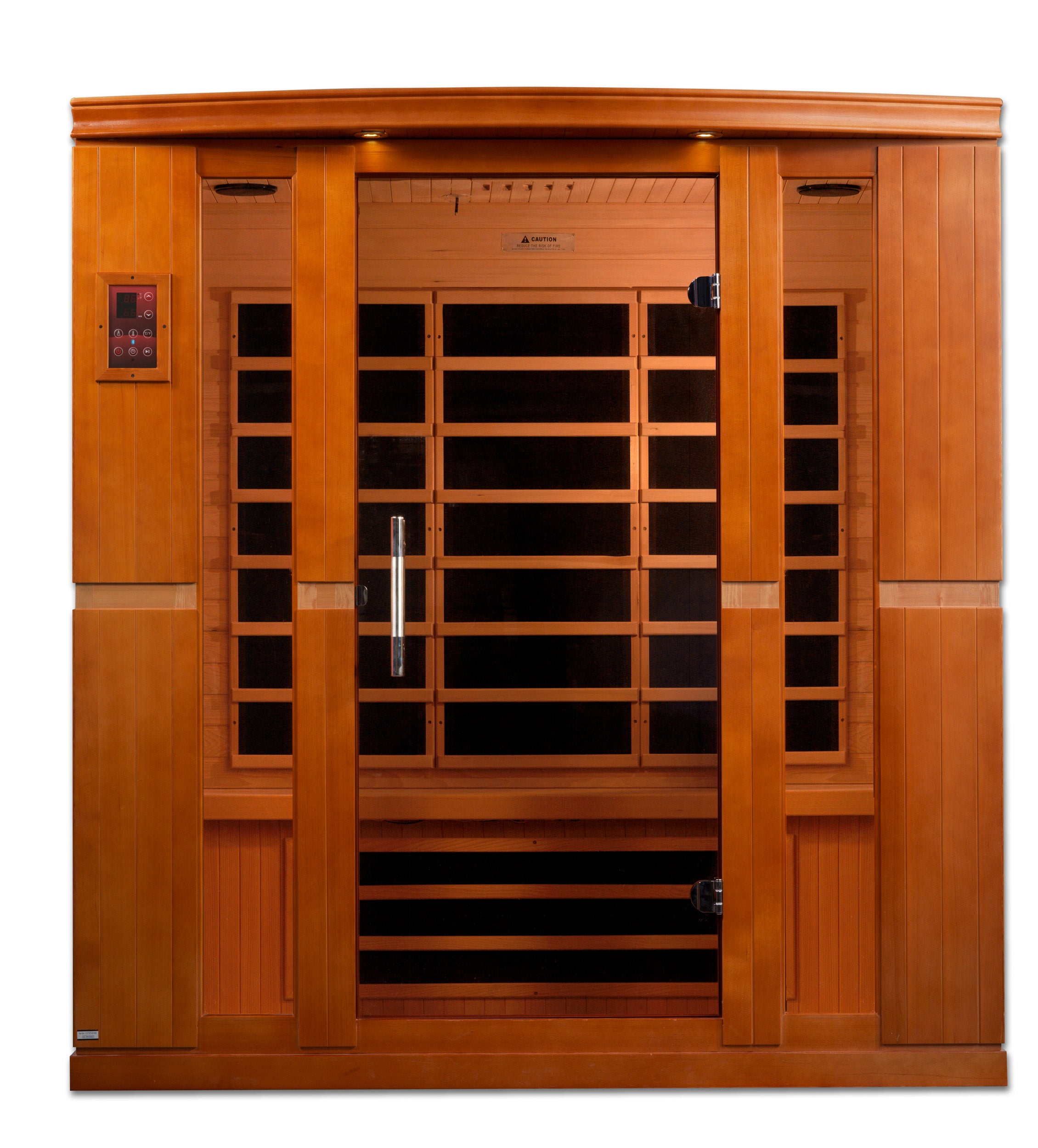 Dynamic Bergamo Elite 4–Person Ultra Low-EMF Infrared Sauna (Canadian Hemlock) — with Chromotherapy, Bronze Glass & Bluetooth Audio