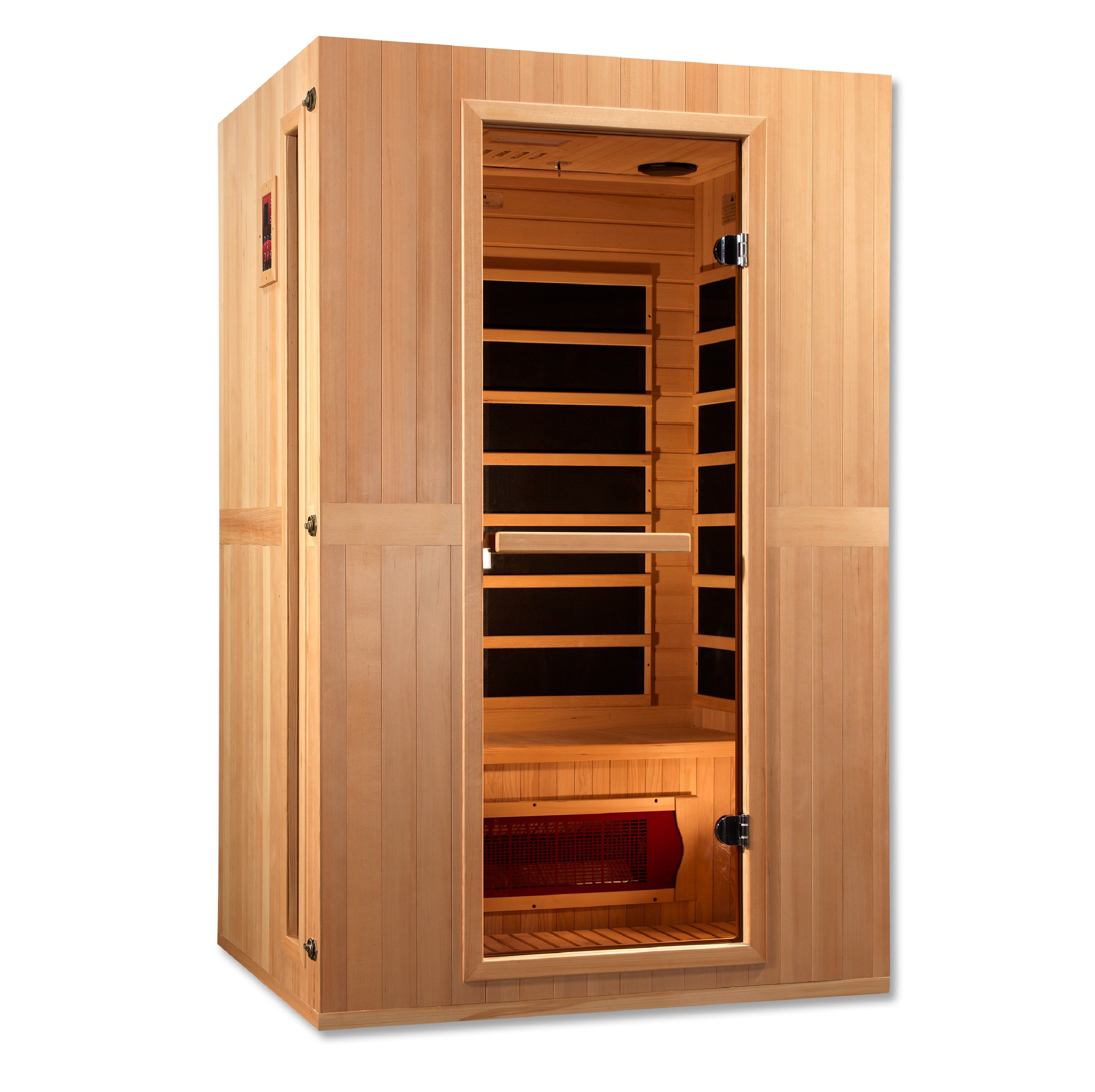 Maxxus 2–Person Low-EMF (5–10 mG) FAR Infrared Sauna (Canadian Hemlock) — with Chromotherapy & Bluetooth Audio