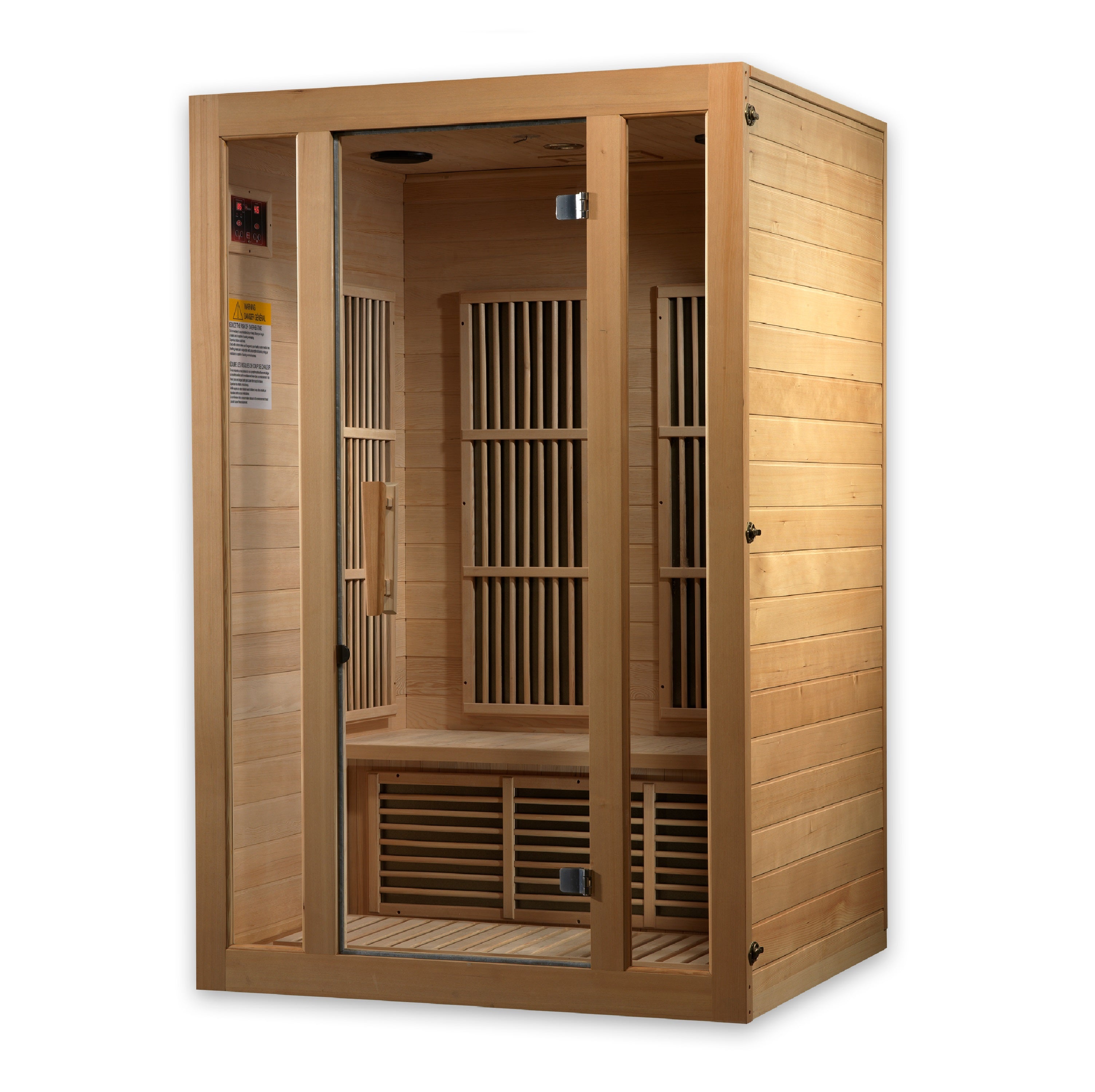 Maxxus Seattle 2–Person Near Zero-EMF FAR Infrared Sauna (Canadian Hemlock) — with Chromotherapy & Bluetooth Audio
