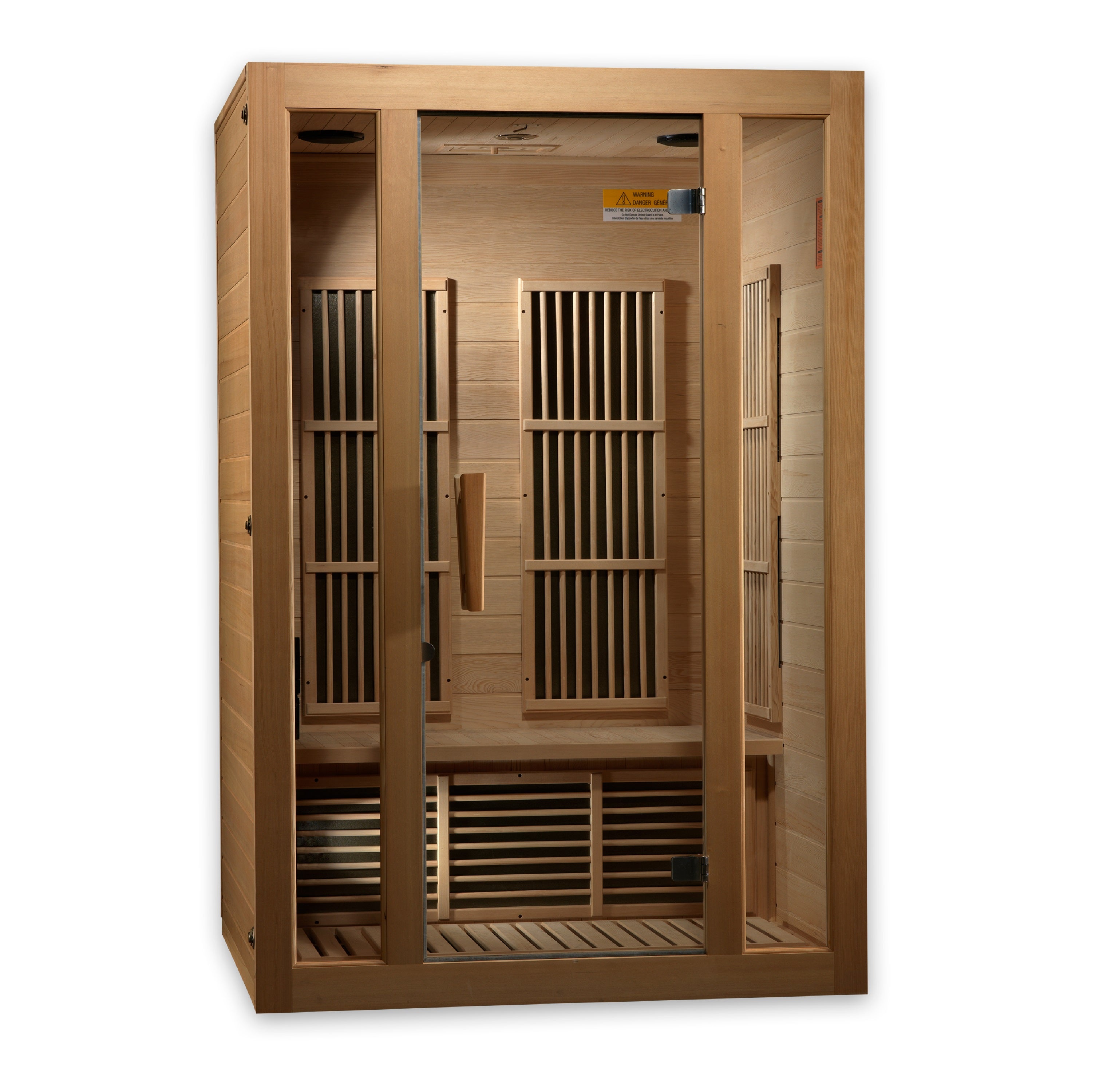 Maxxus Seattle 2–Person Near Zero-EMF FAR Infrared Sauna (Canadian Hemlock) — with Chromotherapy & Bluetooth Audio