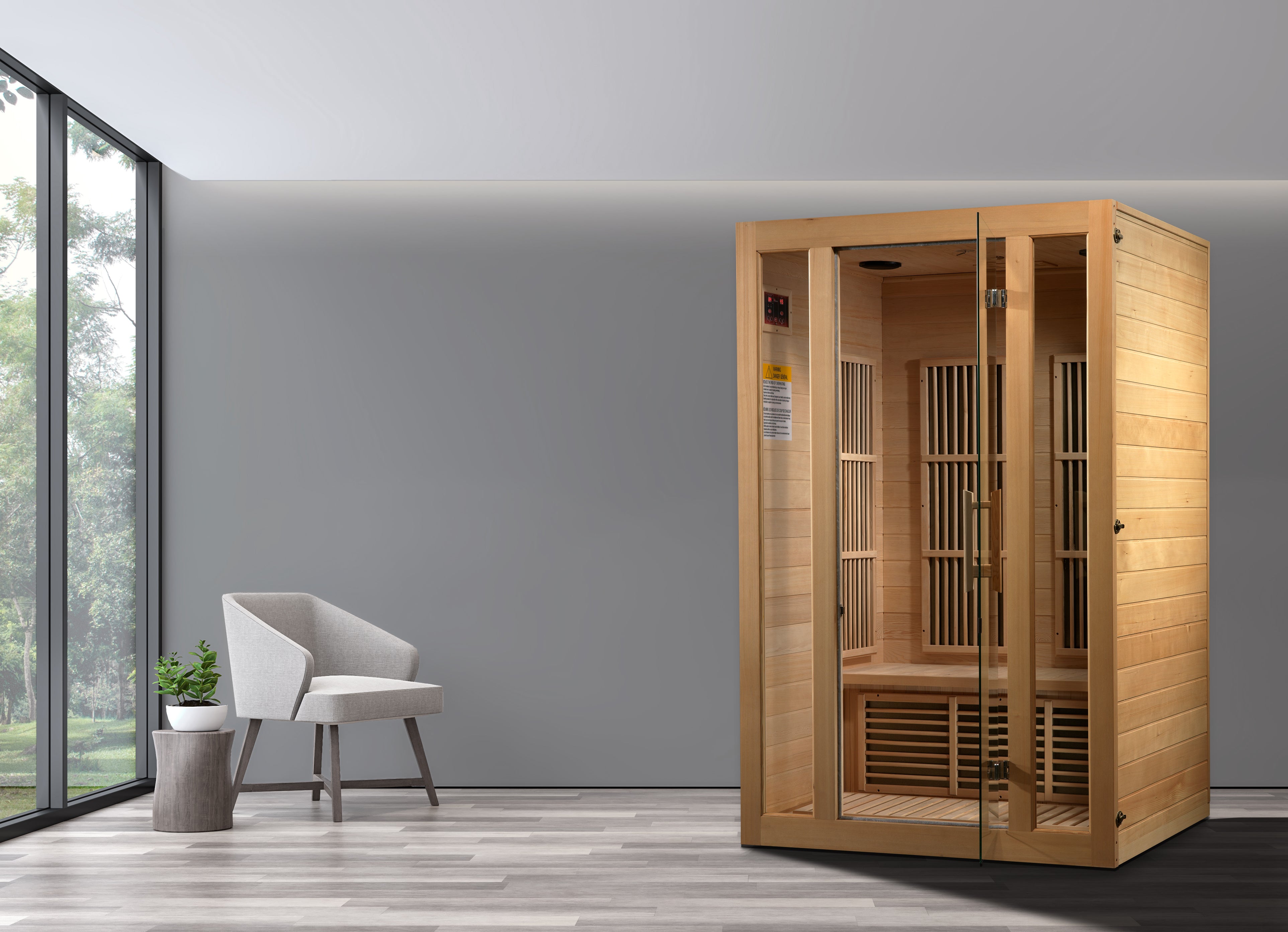 Maxxus Seattle 2–Person Low-EMF Infrared Sauna (Canadian Hemlock) — with Chromotherapy & Bluetooth Audio