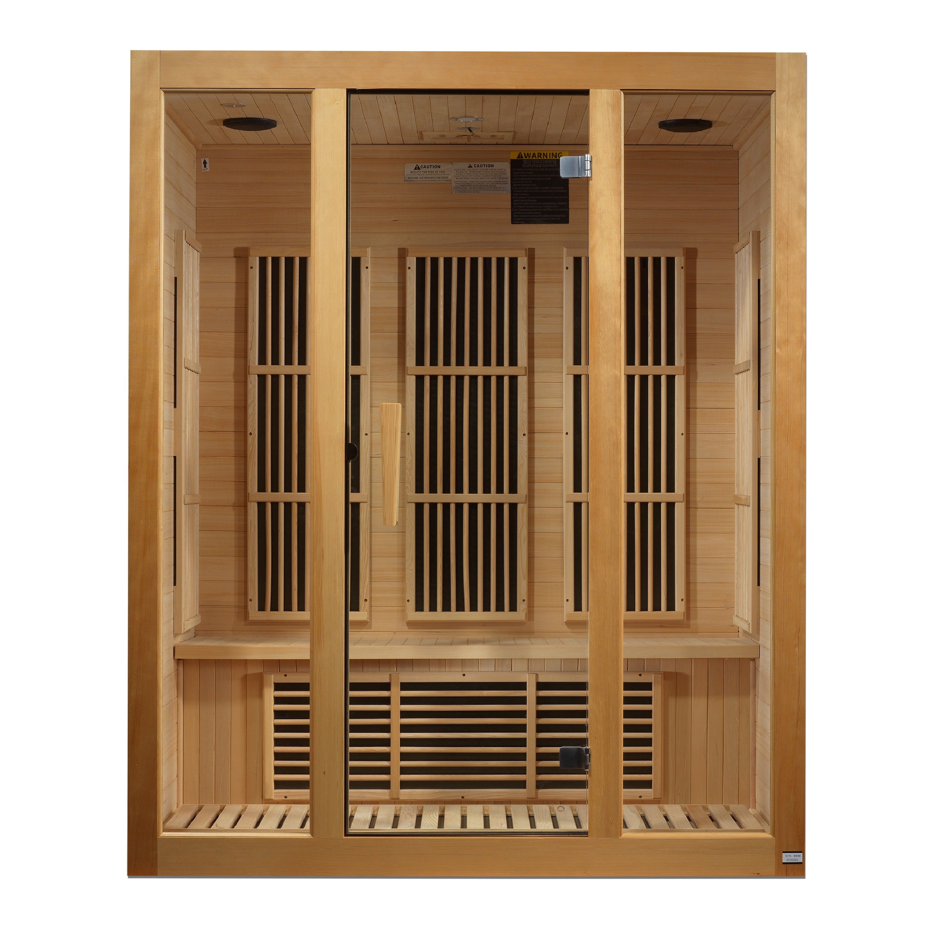 Maxxus Bellevue 3–Person Low-EMF Infrared Sauna (Canadian Hemlock) — with Chromotherapy & Bluetooth Audio