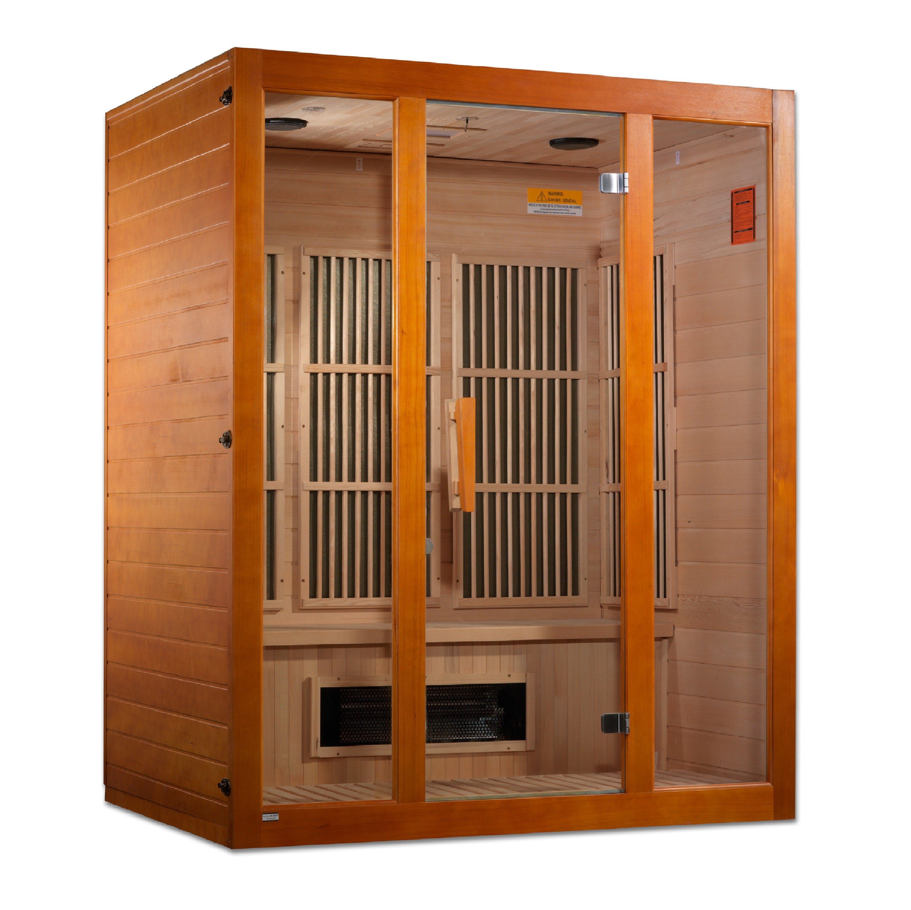 Maxxus 3–Person Low-EMF (5–10 mG) FAR Infrared Sauna (Canadian Hemlock) — with Chromotherapy & Bluetooth Audio