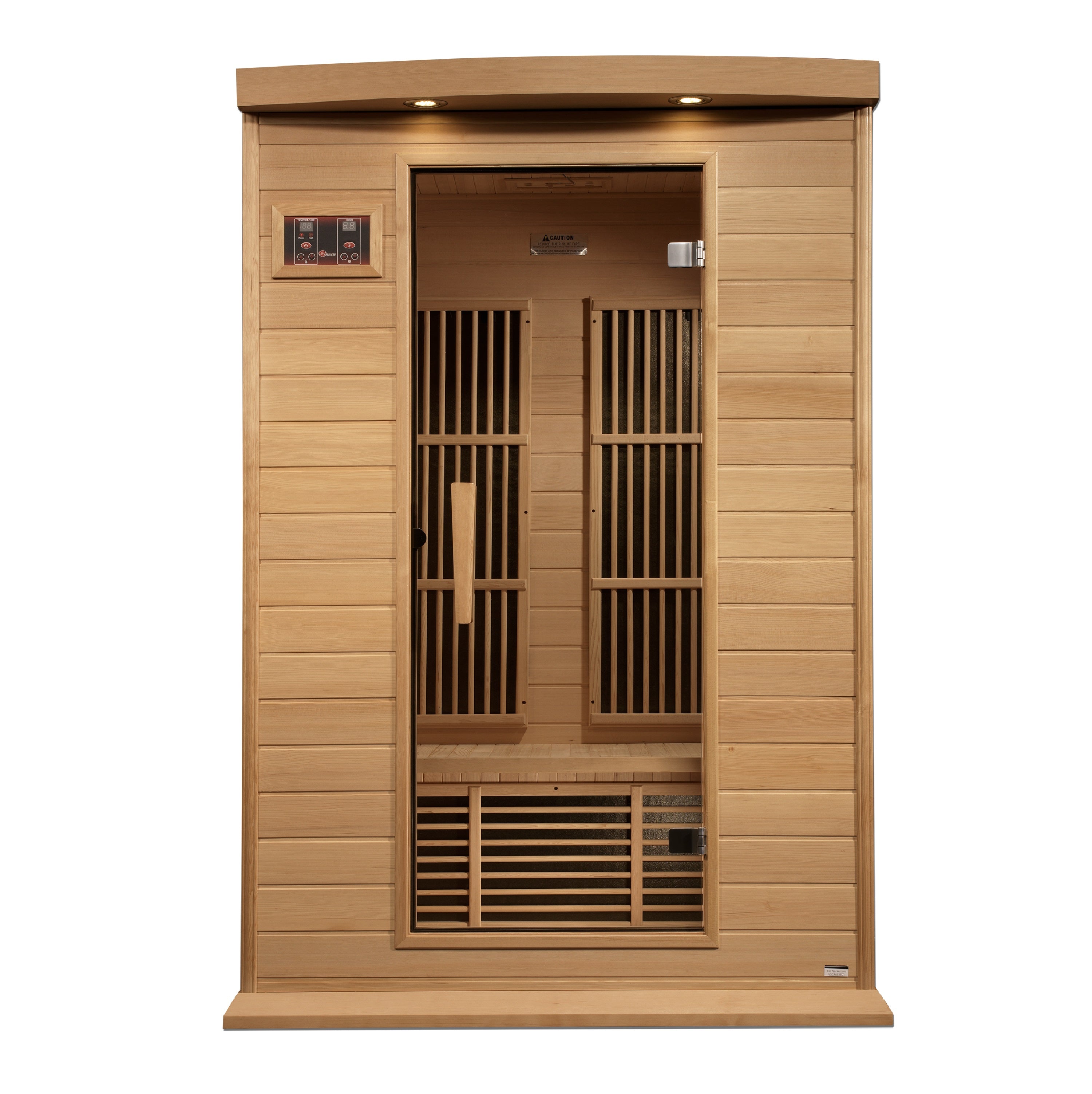 Maxxus 2–Person Near Zero-EMF FAR Infrared Sauna (Canadian Hemlock) — with Chromotherapy & Bluetooth Audio