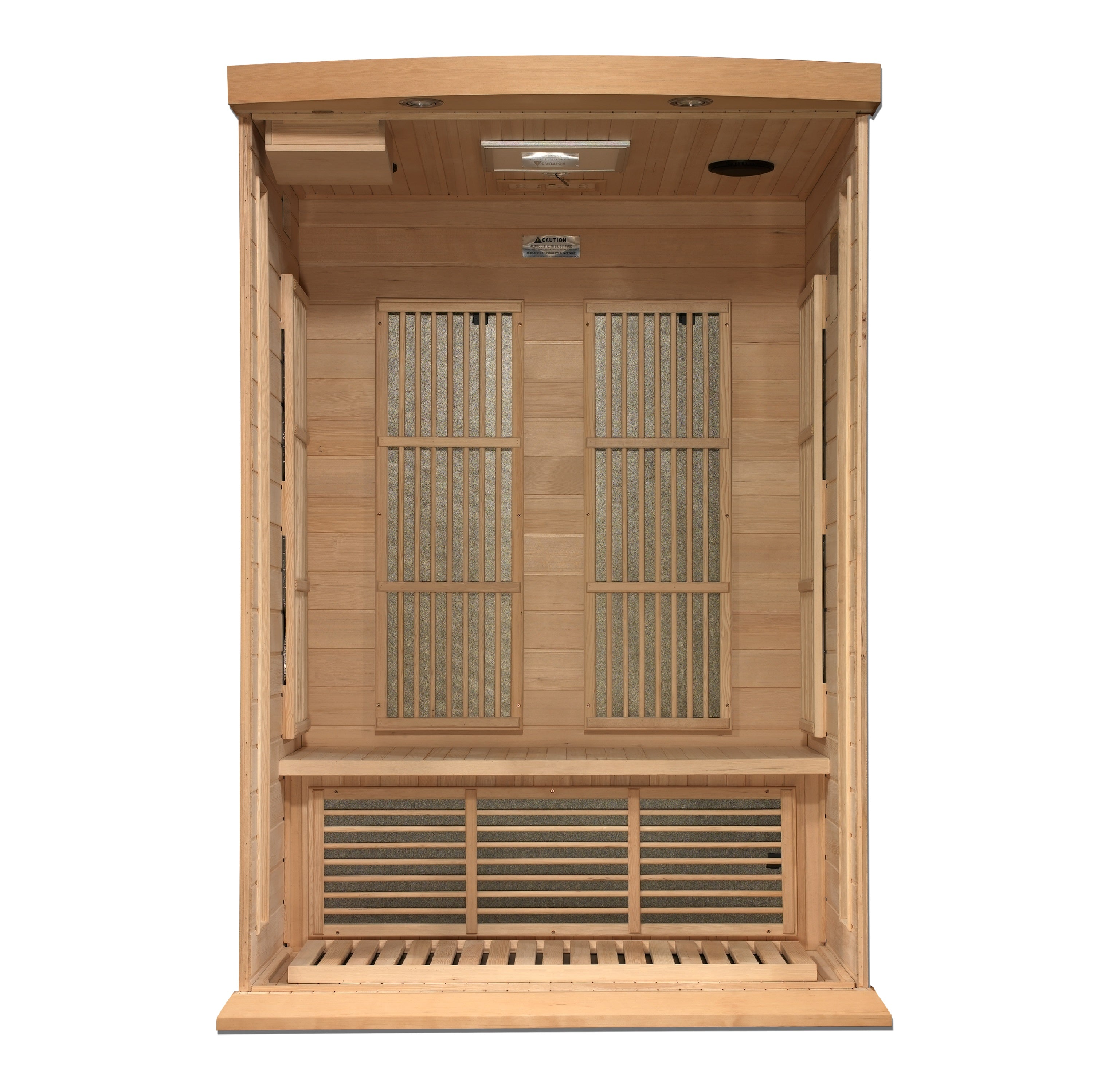 Maxxus 2–Person Near Zero-EMF FAR Infrared Sauna (Canadian Hemlock) — with Chromotherapy & Bluetooth Audio