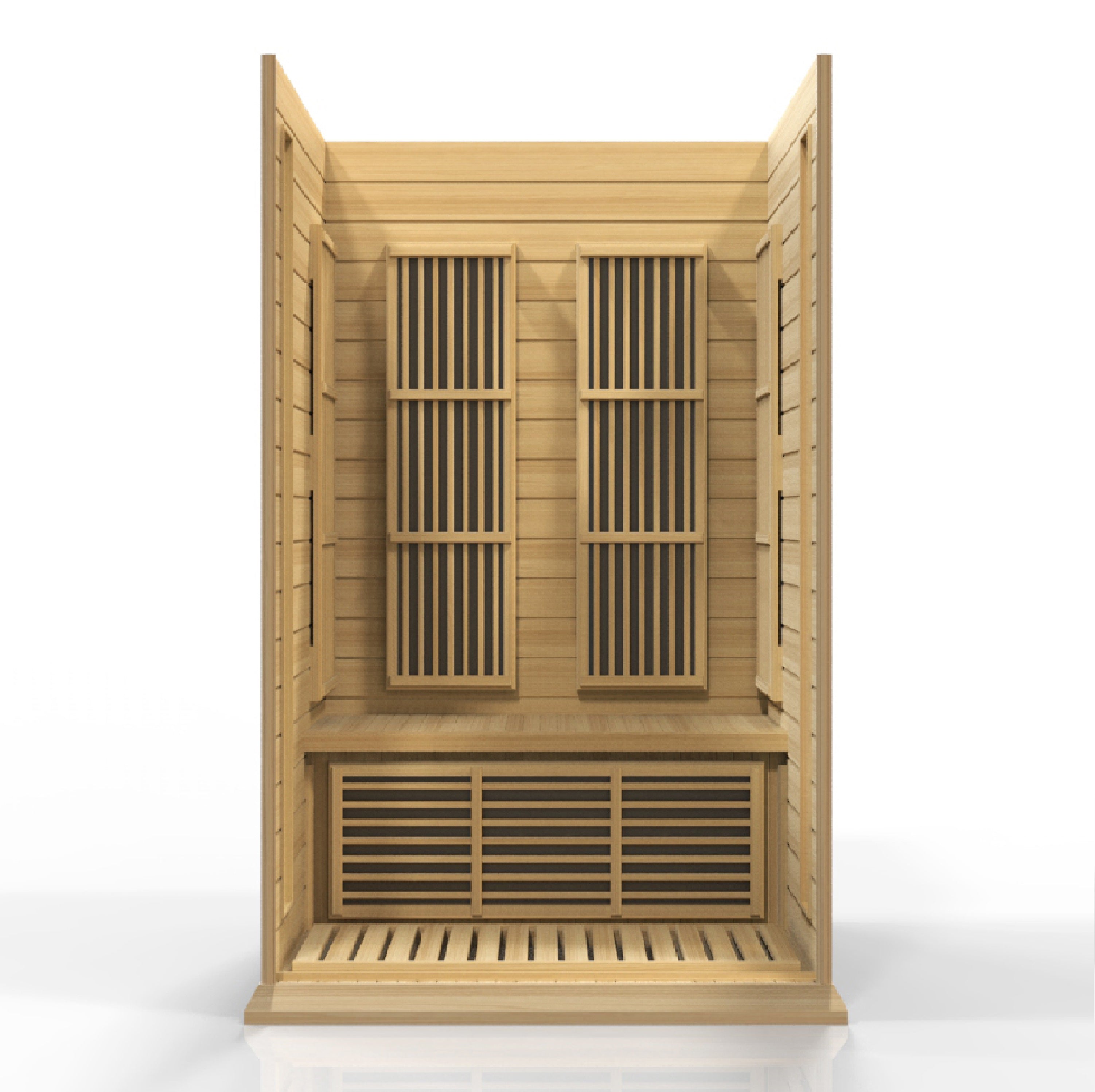 Maxxus 2–Person Low-EMF Infrared Sauna (Canadian Hemlock) — with Chromotherapy & Bluetooth Audio