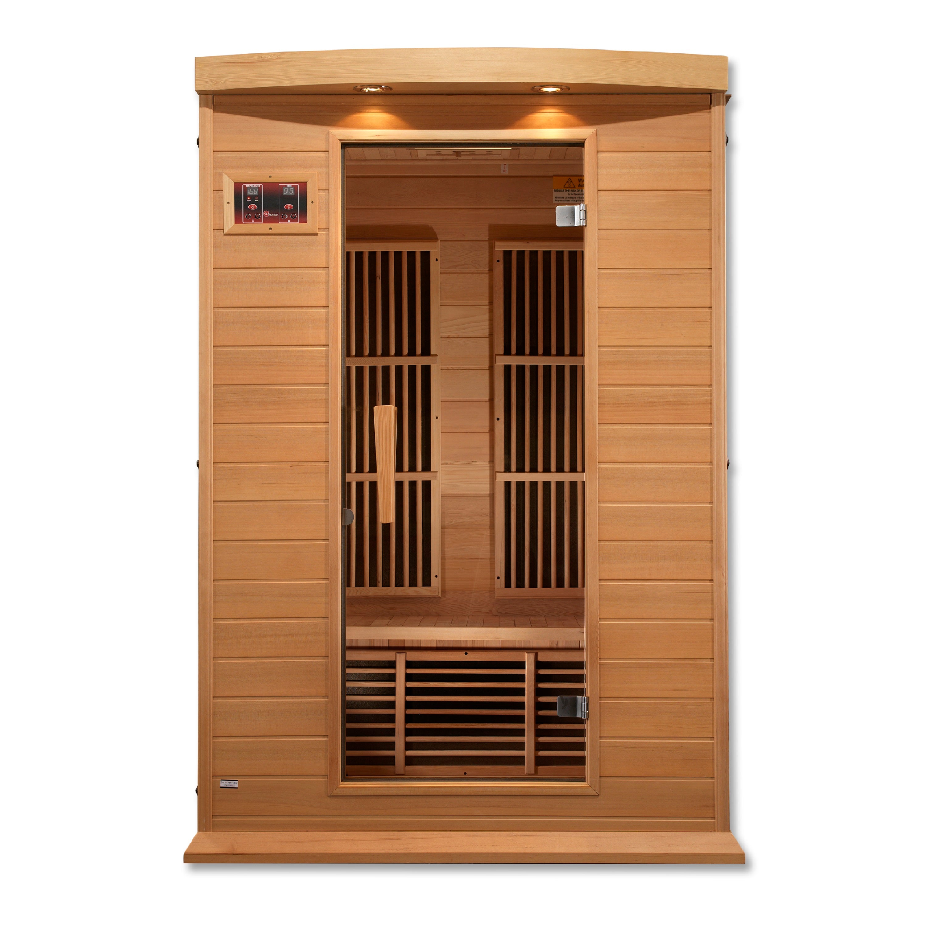 Maxxus 2–Person Low-EMF Infrared Sauna (Canadian Hemlock) — with Chromotherapy & Bluetooth Audio