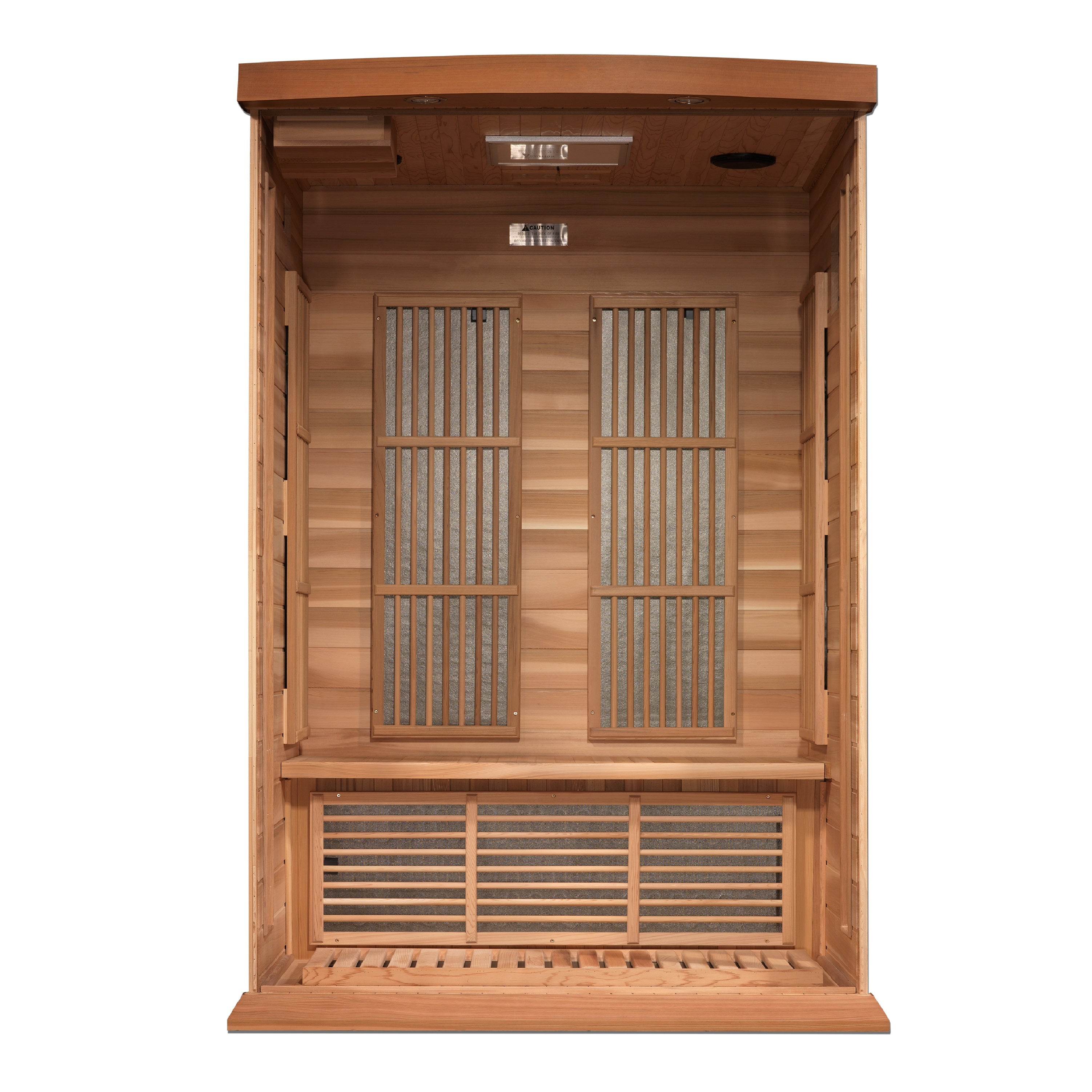 Maxxus 2–Person Near Zero-EMF FAR Infrared Sauna (Canadian Red Cedar) — with Chromotherapy & Bluetooth Audio