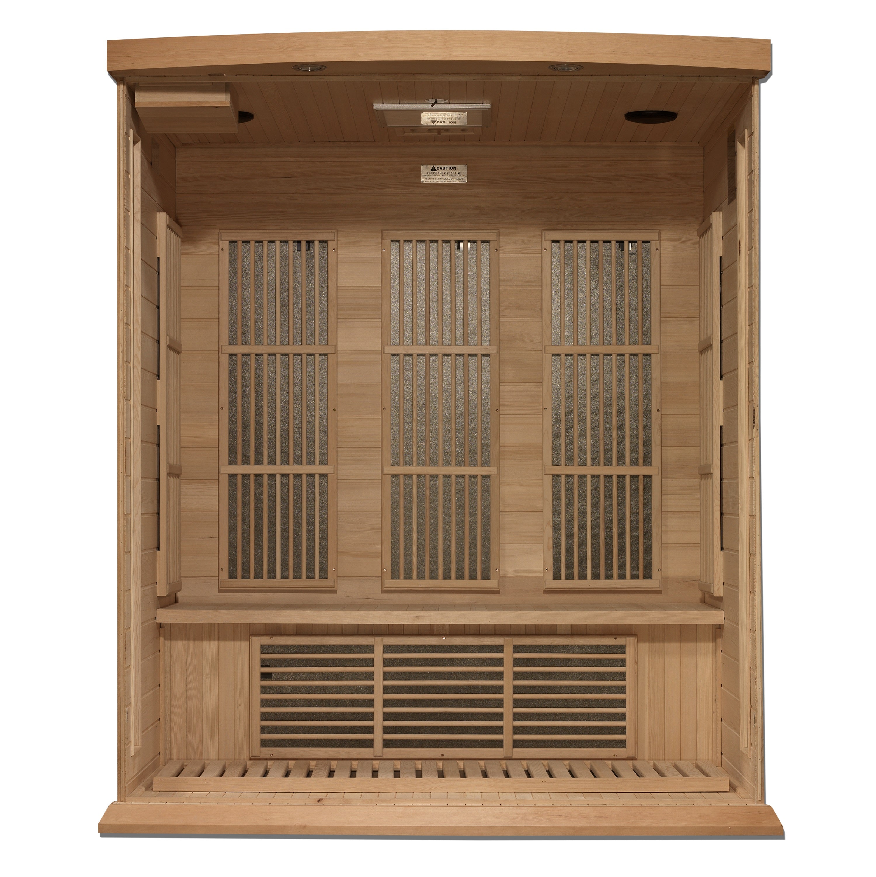 Maxxus 3–Person Near Zero-EMF FAR Infrared Sauna (Canadian Hemlock) — with Chromotherapy & Bluetooth Audio