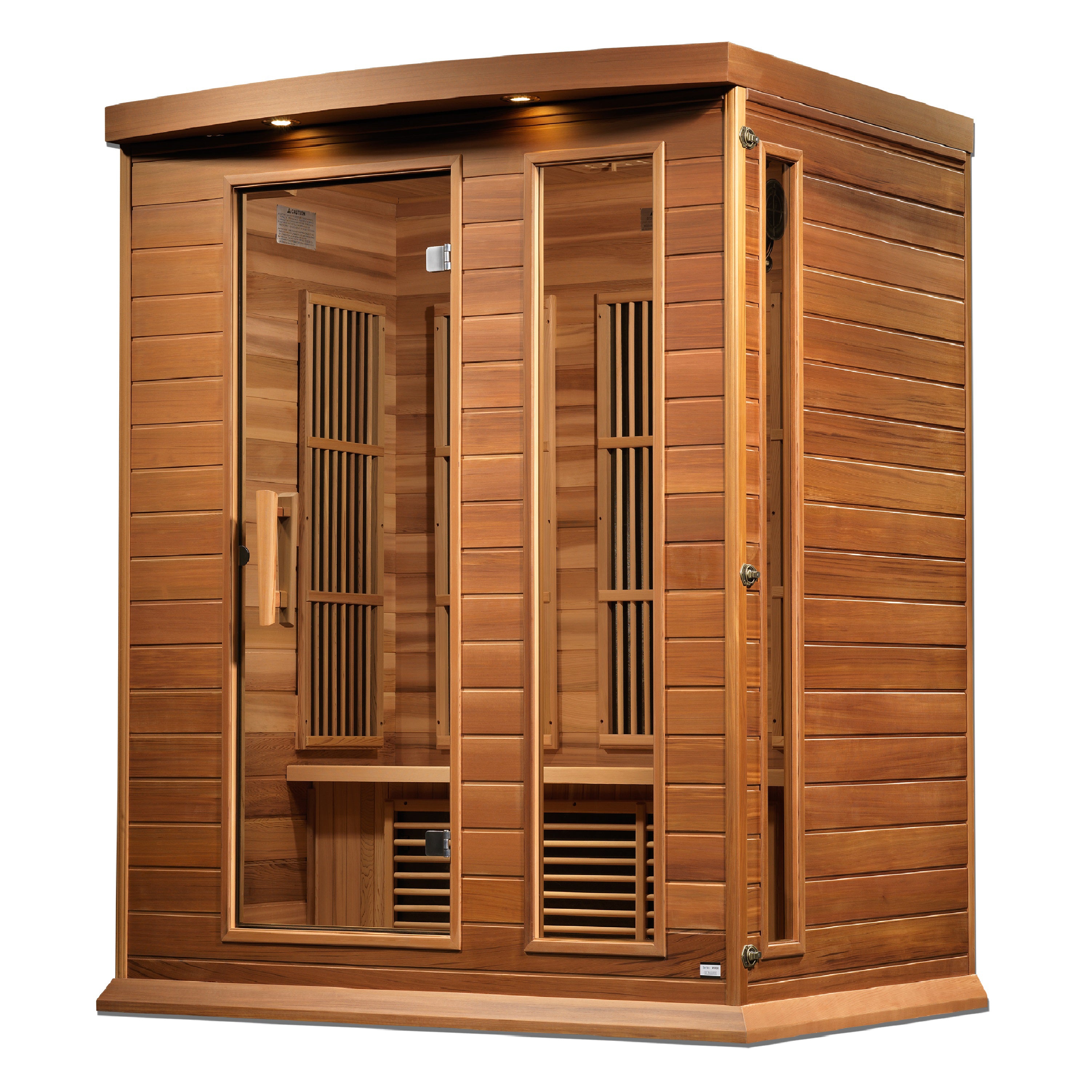 Maxxus 3–Person Low-EMF (5–10 mG) FAR Infrared Sauna (Canadian Red Cedar) — with Chromotherapy & Bluetooth Audio