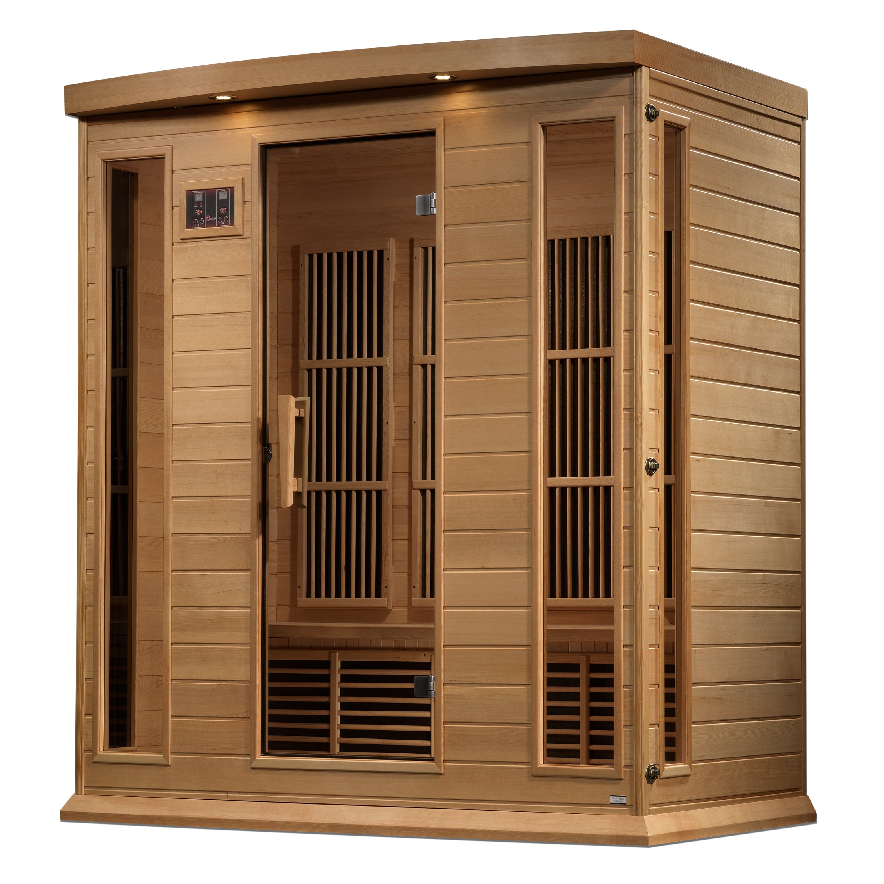 Maxxus 4–Person Near Zero-EMF FAR Infrared Sauna (Canadian Hemlock) — with Chromotherapy & Bluetooth Audio