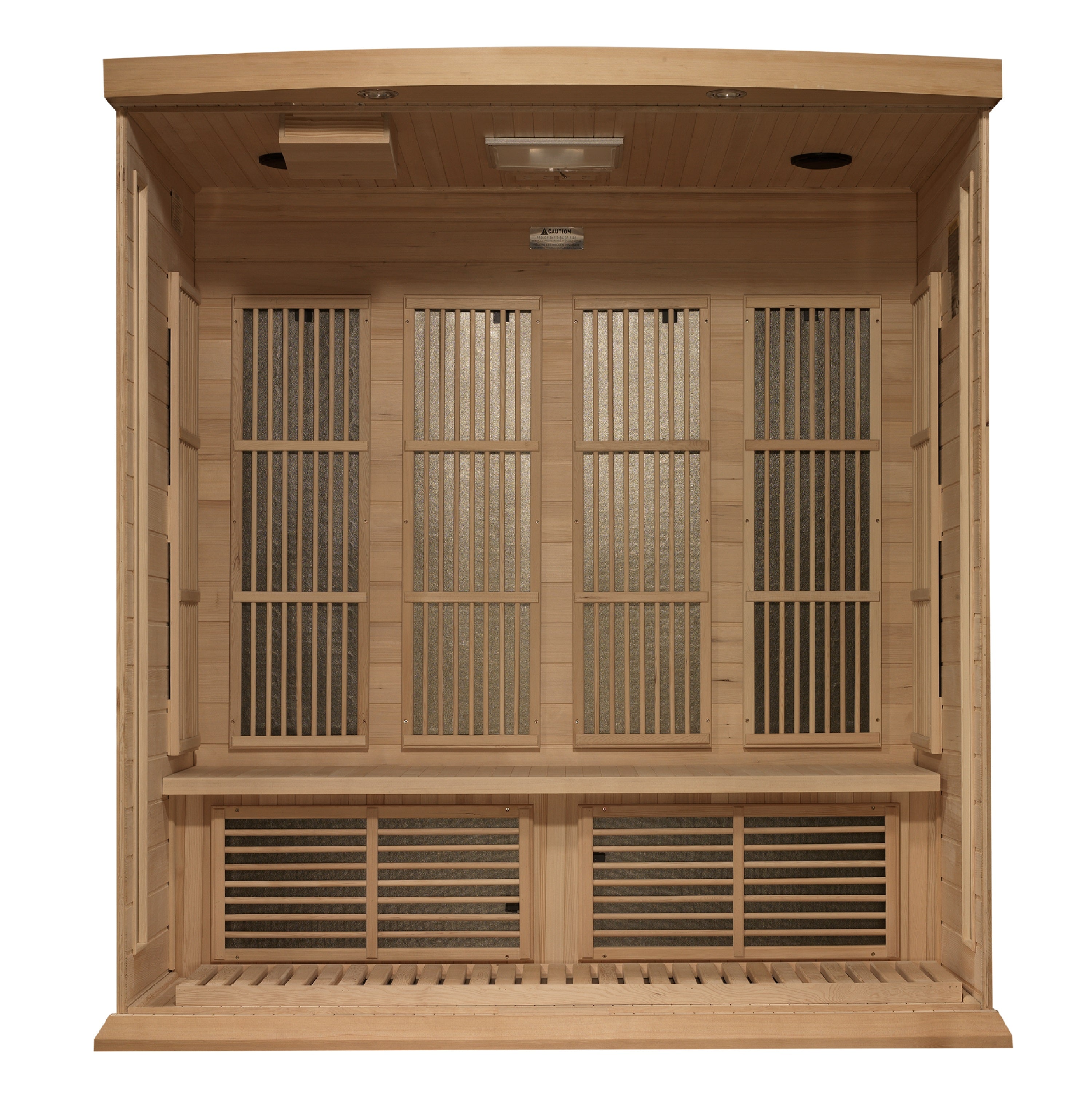 Maxxus 4–Person Near Zero-EMF FAR Infrared Sauna (Canadian Hemlock) — with Chromotherapy & Bluetooth Audio
