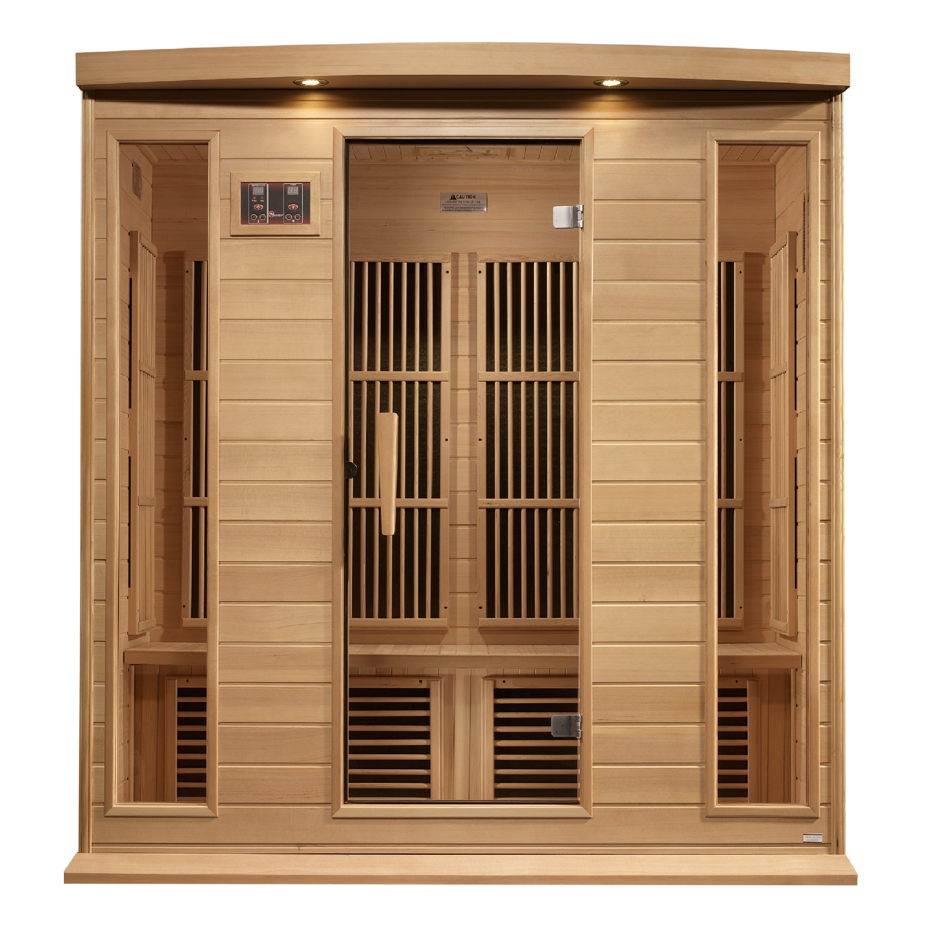 Maxxus 4–Person Near Zero-EMF FAR Infrared Sauna (Canadian Hemlock) — with Chromotherapy & Bluetooth Audio