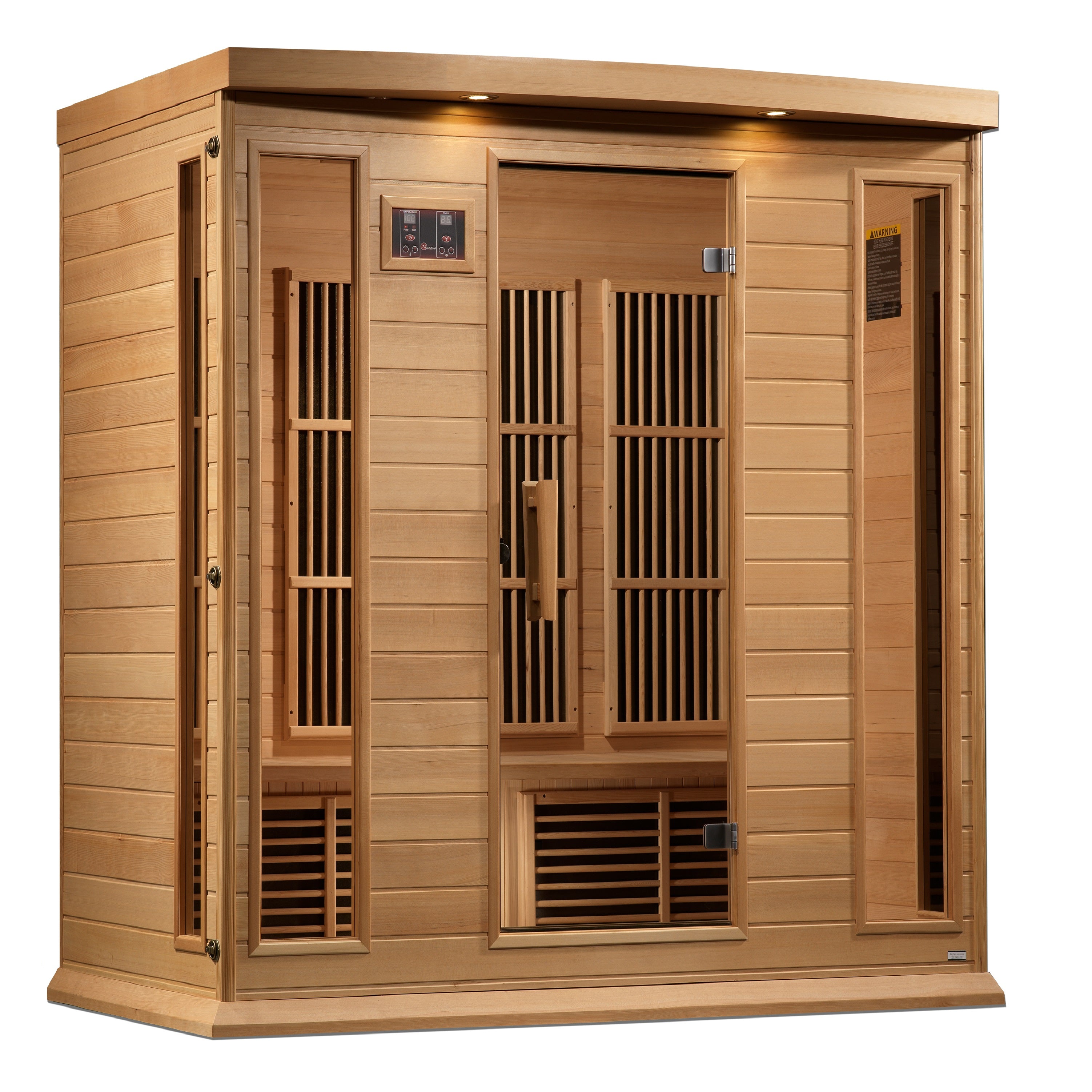 Maxxus 4–Person Near Zero-EMF FAR Infrared Sauna (Canadian Hemlock) — with Chromotherapy & Bluetooth Audio