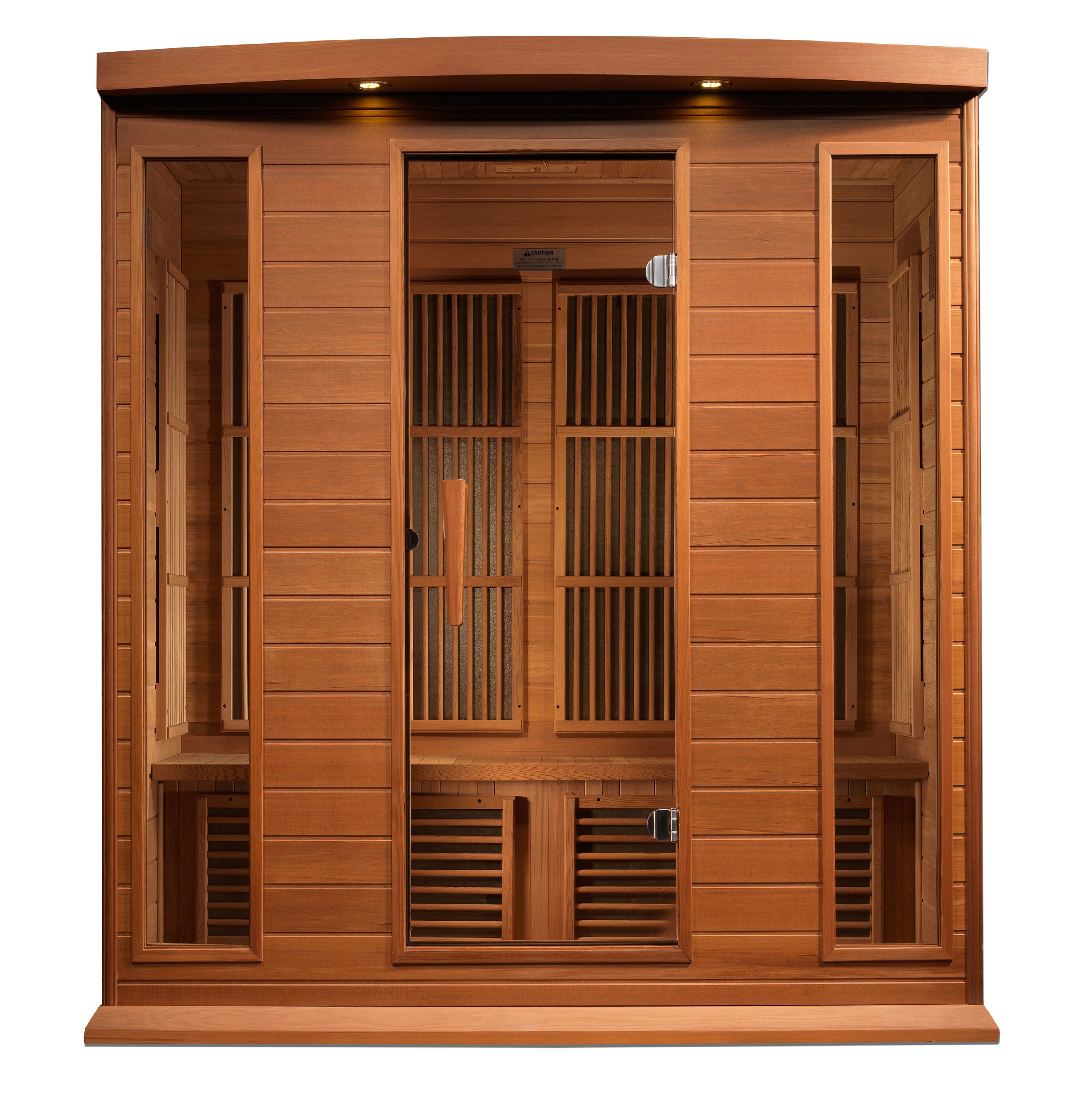 Maxxus 4–Person Low-EMF (5–10 mG) FAR Infrared Sauna (Canadian Red Cedar) — with Chromotherapy & Bluetooth Audio