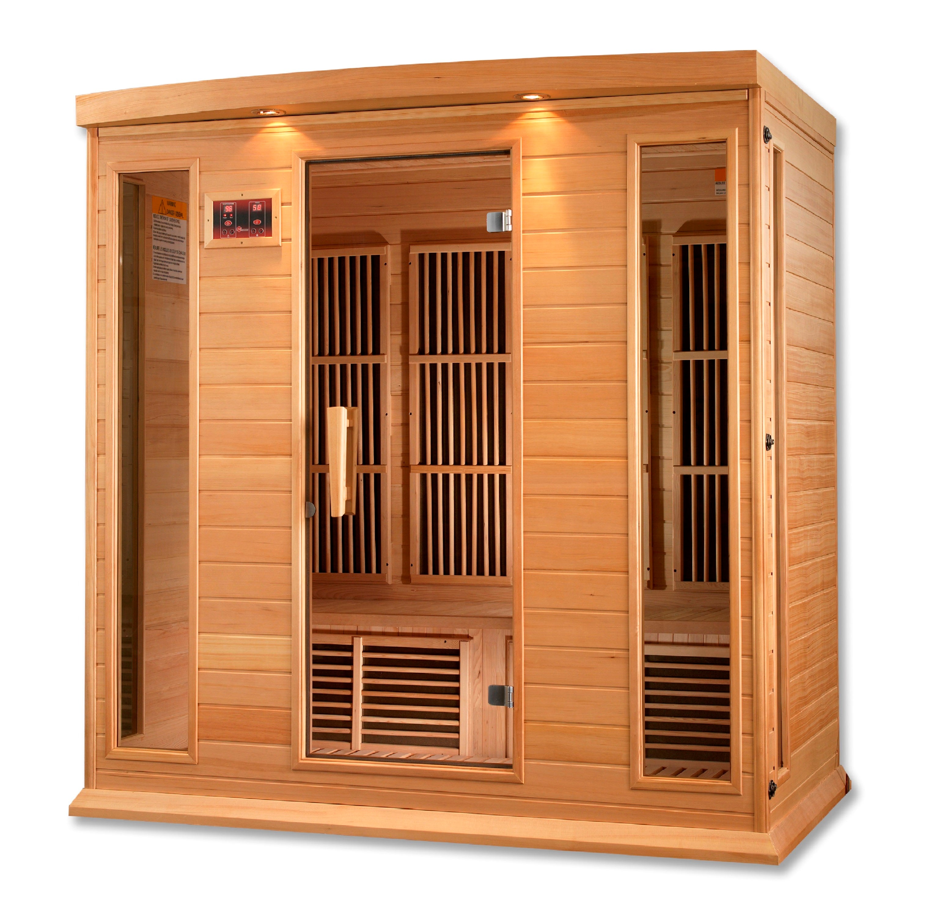 Maxxus 4–Person Low-EMF (5–10 mG) FAR Infrared Sauna (Canadian Hemlock) — with Chromotherapy & Bluetooth Audio