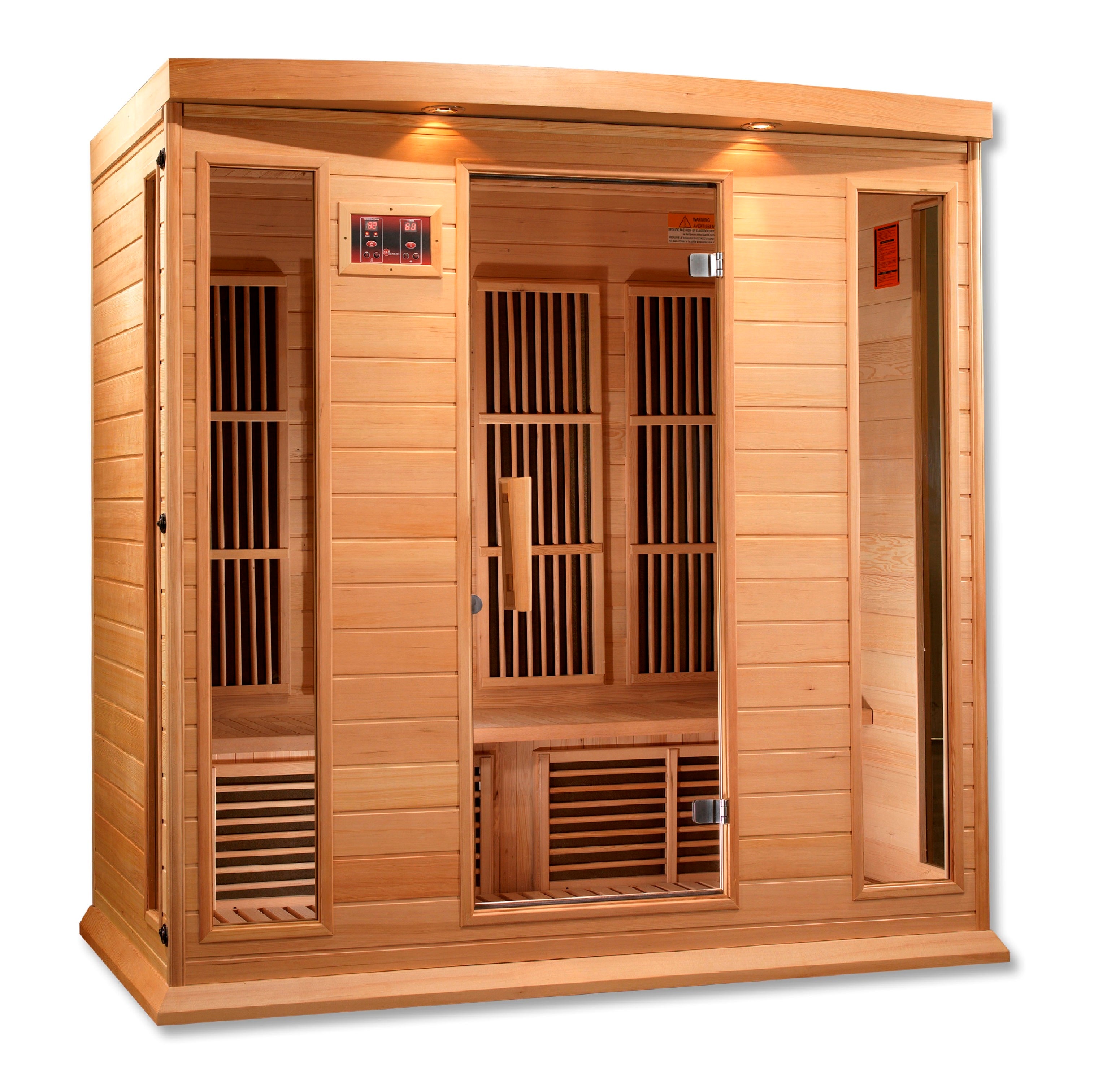 Maxxus 4–Person Low-EMF (5–10 mG) FAR Infrared Sauna (Canadian Hemlock) — with Chromotherapy & Bluetooth Audio