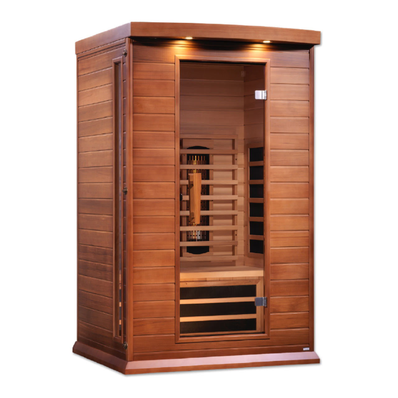 Maxxus 2–Person Full-Spectrum Near-Zero EMF FAR Infrared Sauna (Canadian Red Cedar) — with Chromotherapy & Bluetooth Audio