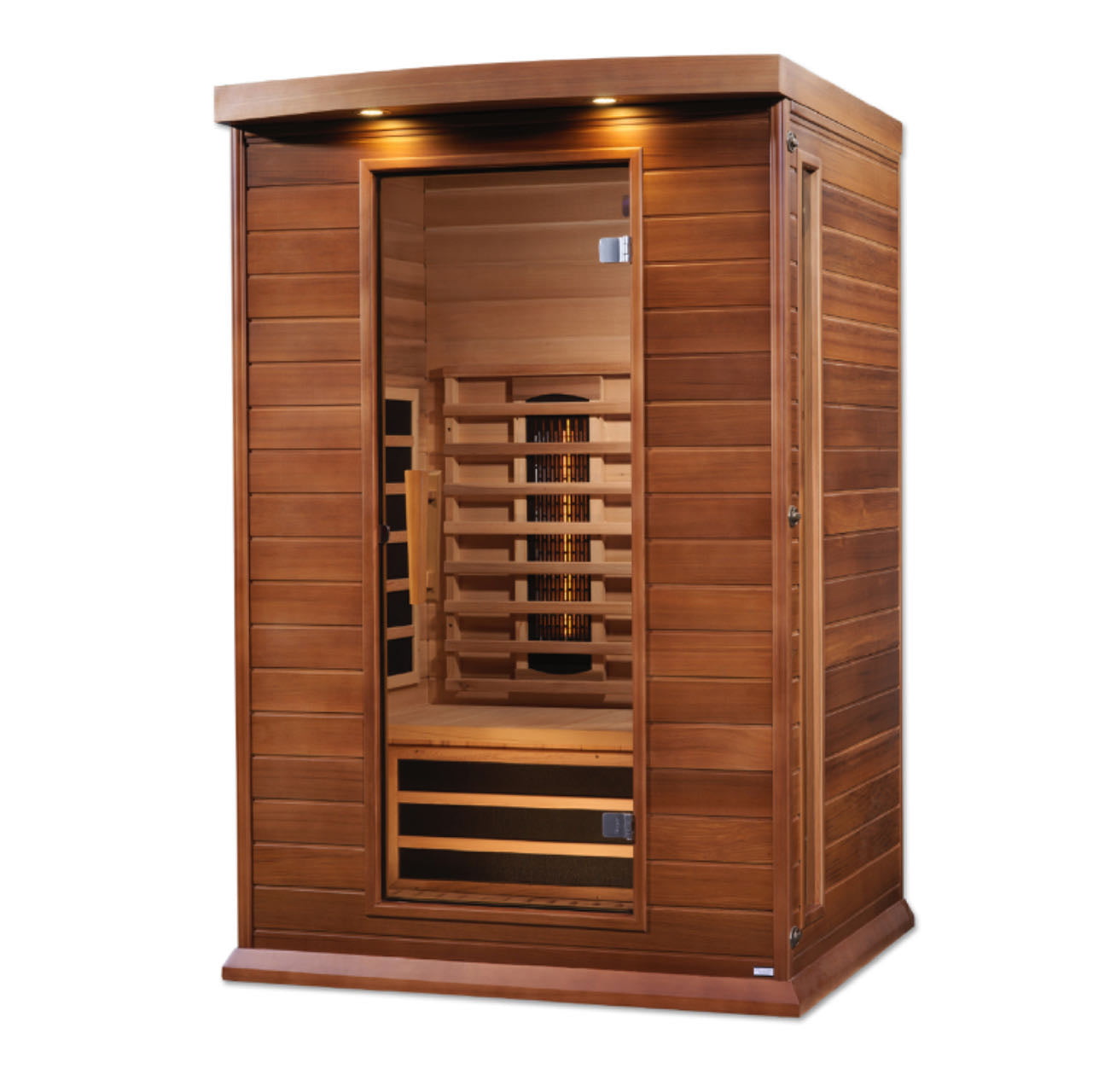 Maxxus 2–Person Full-Spectrum Near-Zero EMF FAR Infrared Sauna (Canadian Red Cedar) — with Chromotherapy & Bluetooth Audio