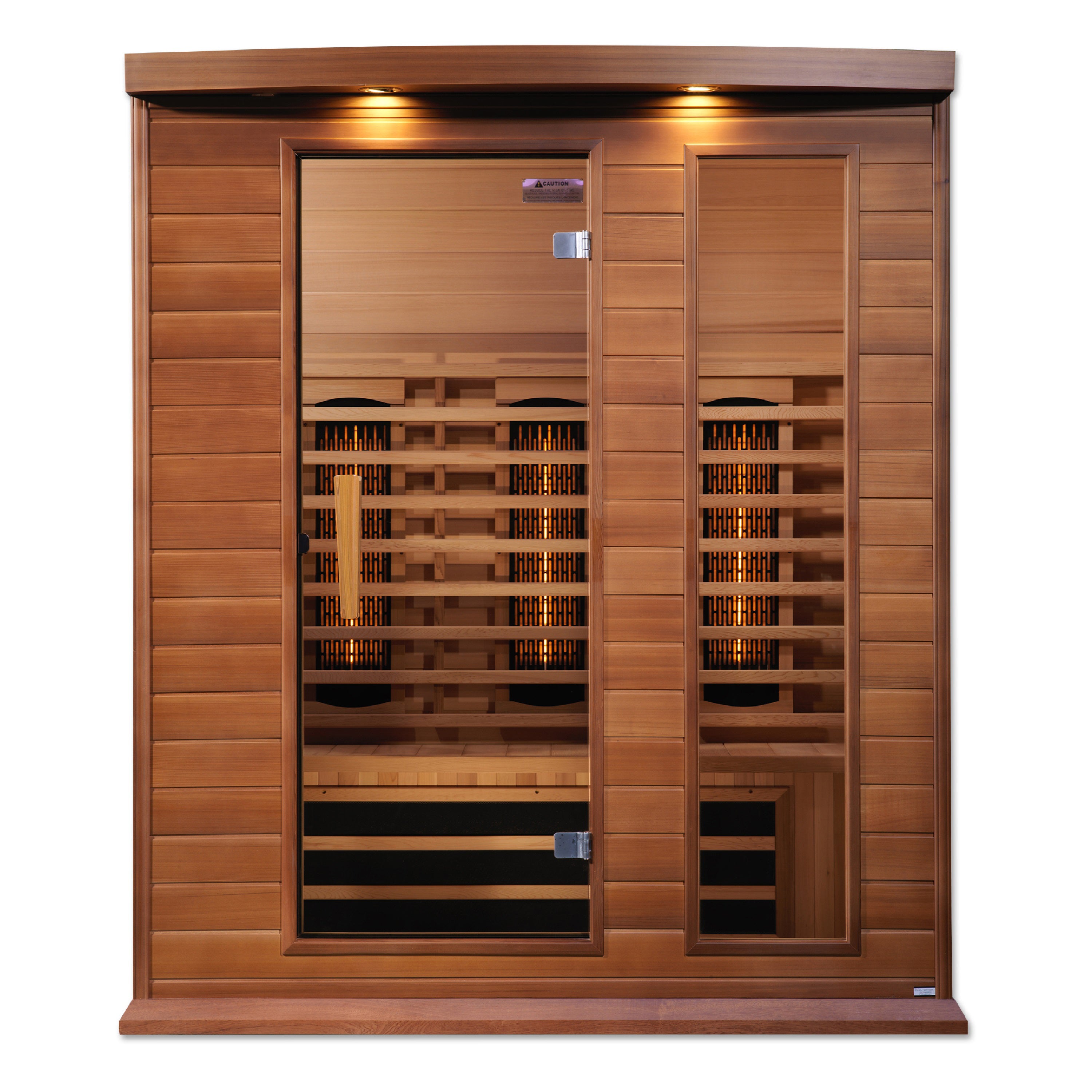 Maxxus 3–Person Full-Spectrum Near-Zero EMF FAR Infrared Sauna (Canadian Red Cedar) — with Chromotherapy & Bluetooth Audio