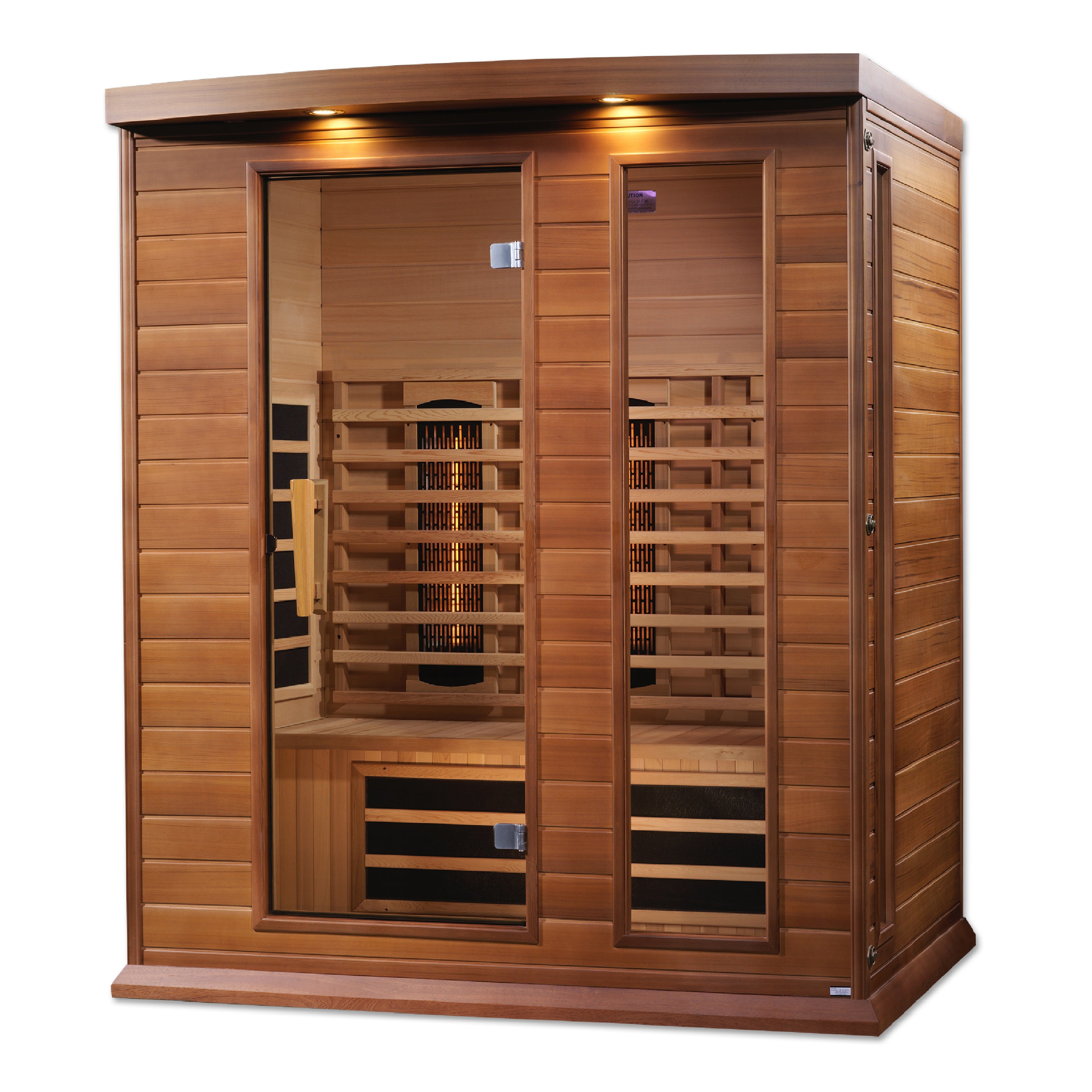 Maxxus 3–Person Full-Spectrum Near-Zero EMF FAR Infrared Sauna (Canadian Red Cedar) — with Chromotherapy & Bluetooth Audio