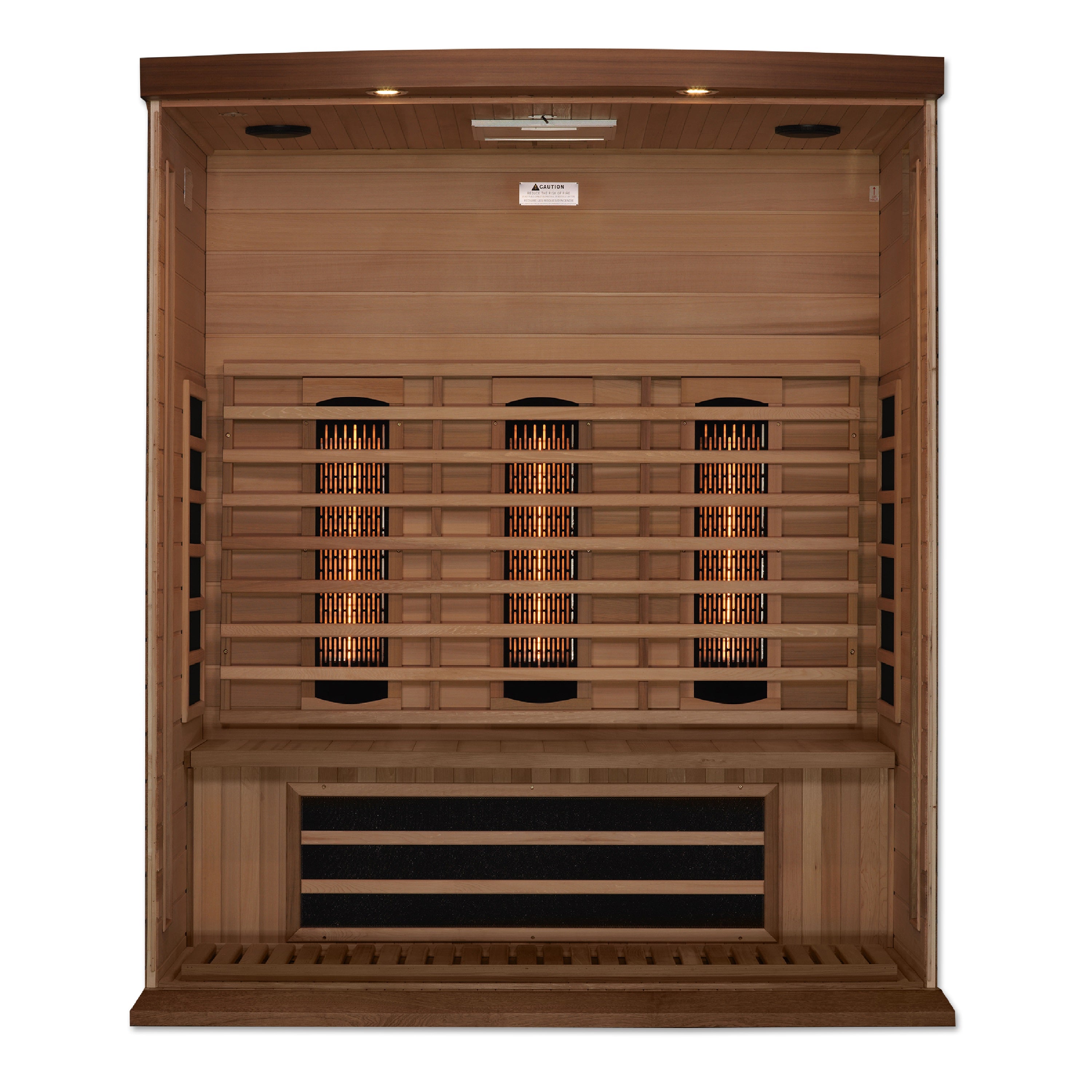 Maxxus 3–Person Full-Spectrum Near-Zero EMF FAR Infrared Sauna (Canadian Red Cedar) — with Chromotherapy & Bluetooth Audio