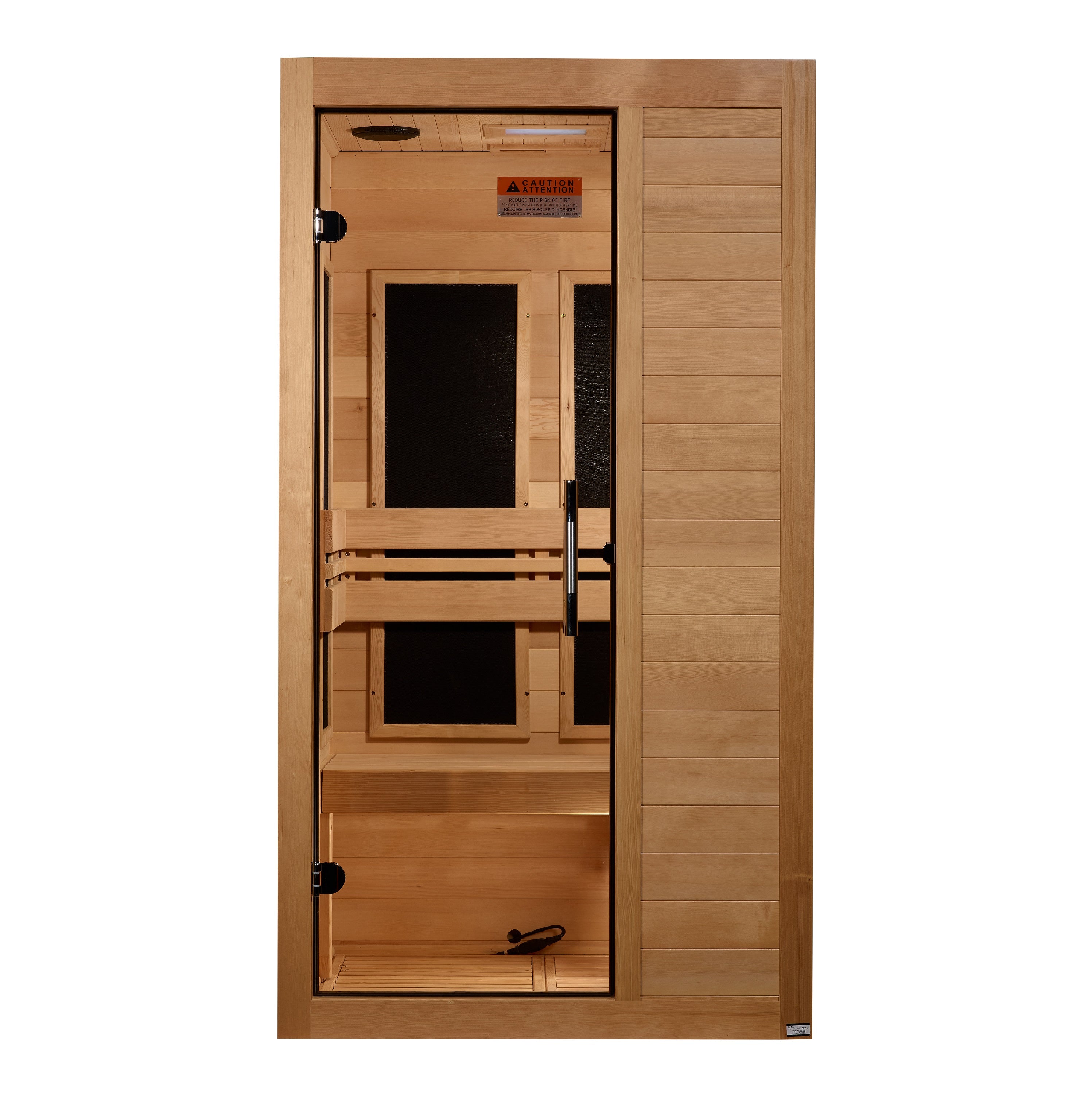 Maxxus S-Line Yoga 1–Person Low-EMF (5–10 mG) FAR Infrared Sauna (Canadian Hemlock) — with Chromotherapy & Bluetooth Audio