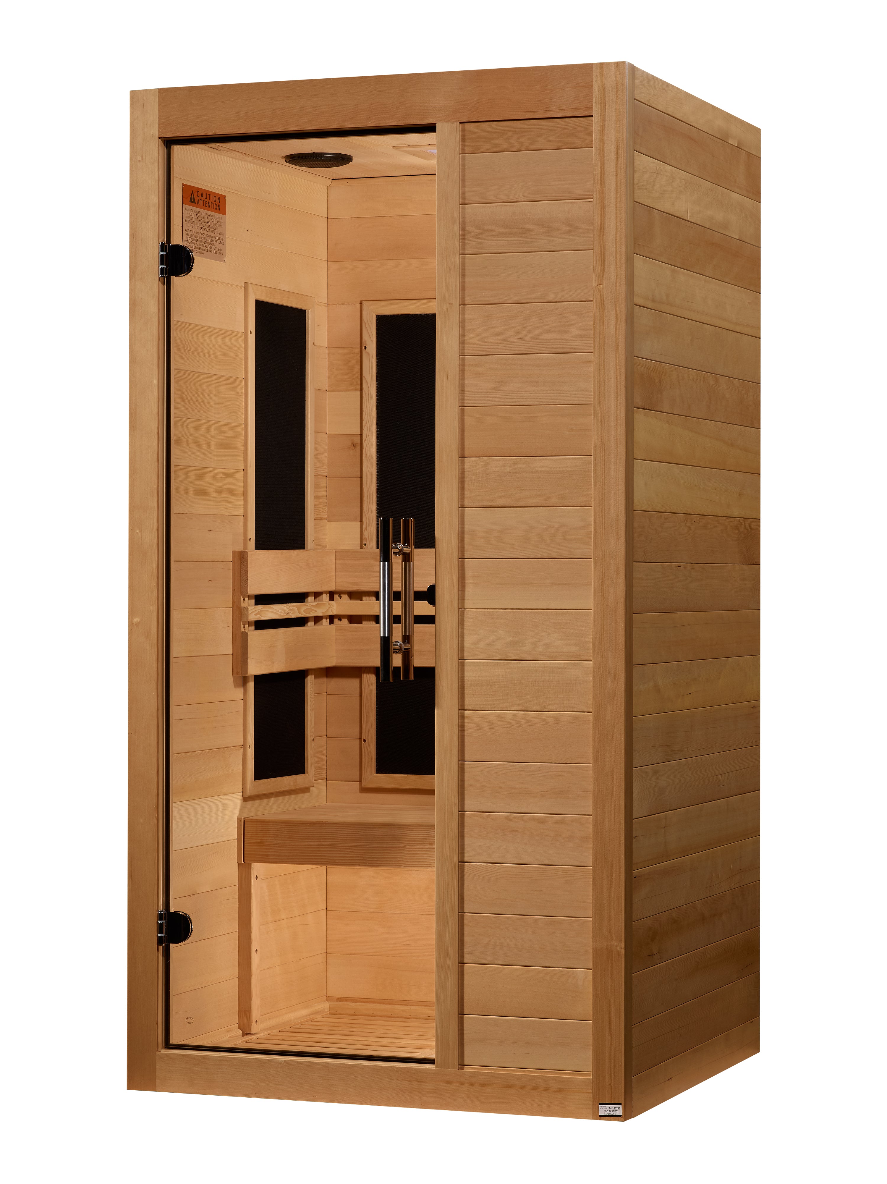 Maxxus S-Line Yoga 1–Person Low-EMF (5–10 mG) FAR Infrared Sauna (Canadian Hemlock) — with Chromotherapy & Bluetooth Audio